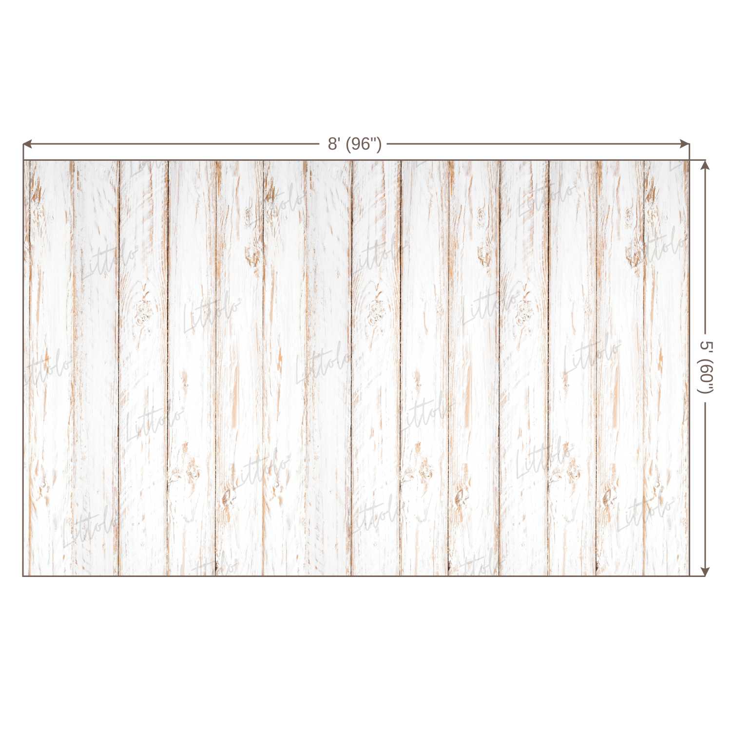 LB0002 White Rustic Planks Backdrop