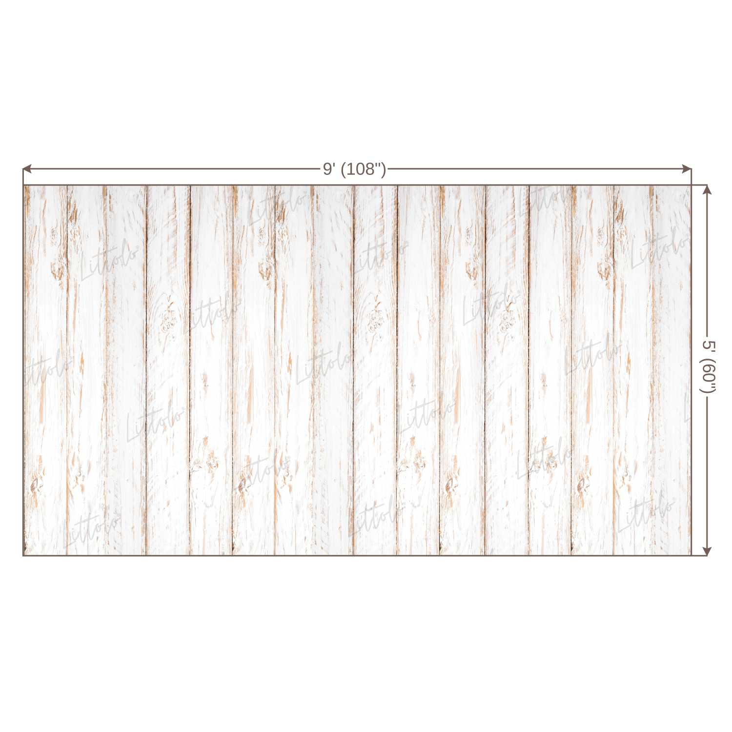 LB0002 White Rustic Planks Backdrop