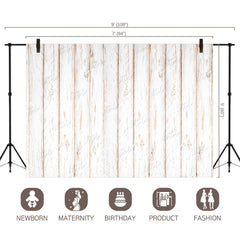 LB0002 White Rustic Planks Backdrop