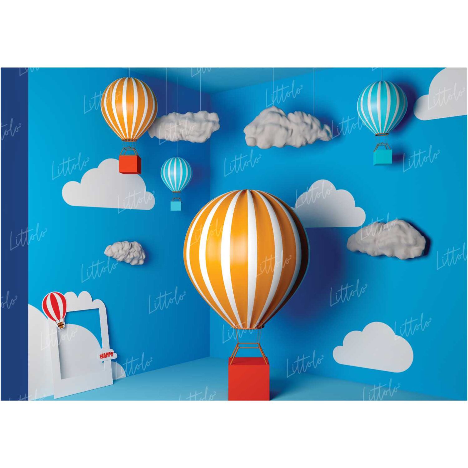 LB0008 Hot Air Balloons Theme Backdrop