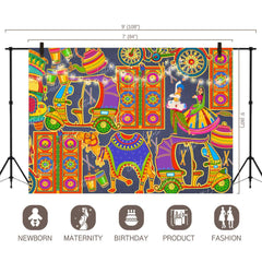 LB0009 Navratri Theme Backdrop