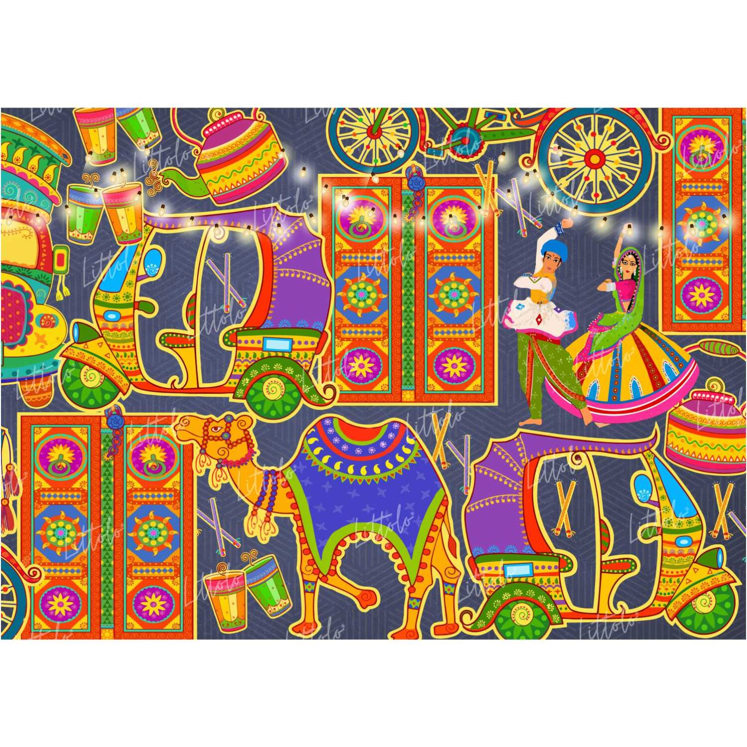 LB0009 Navratri Theme Backdrop