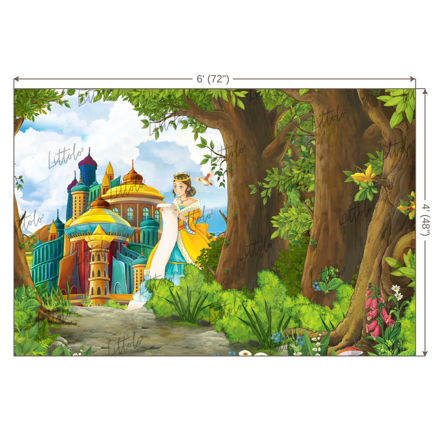 LB0014 Princess Castle Theme Backdrop