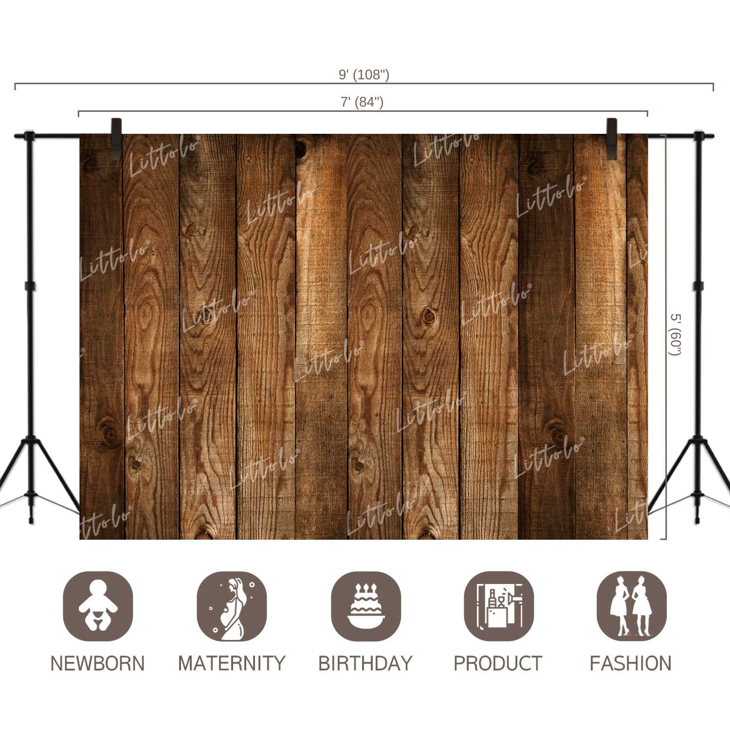 LB0015 Natural Wood Planks Backdrop