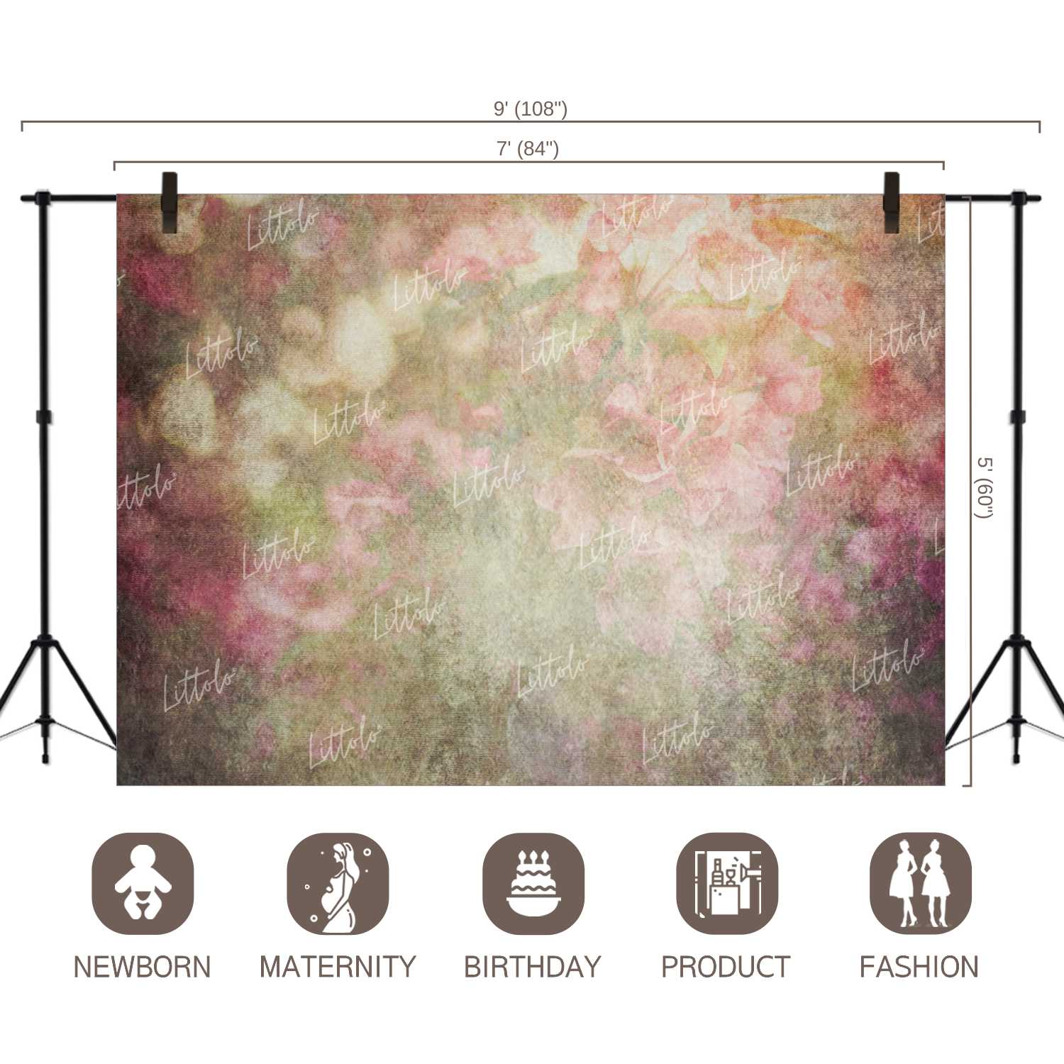 LB0040 Floral and Fine Arts Backdrop