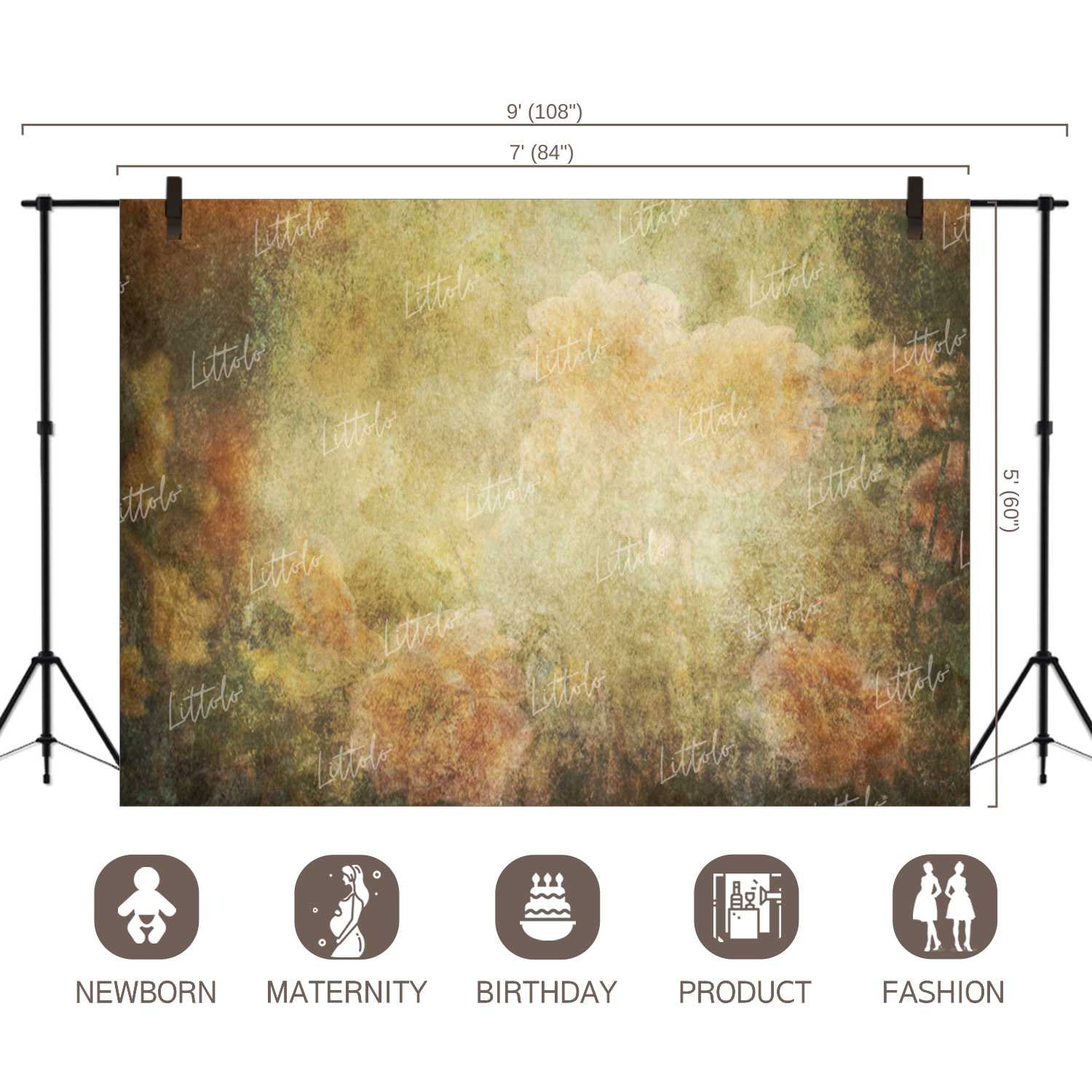 LB0042 Floral and Fine Arts Backdrop