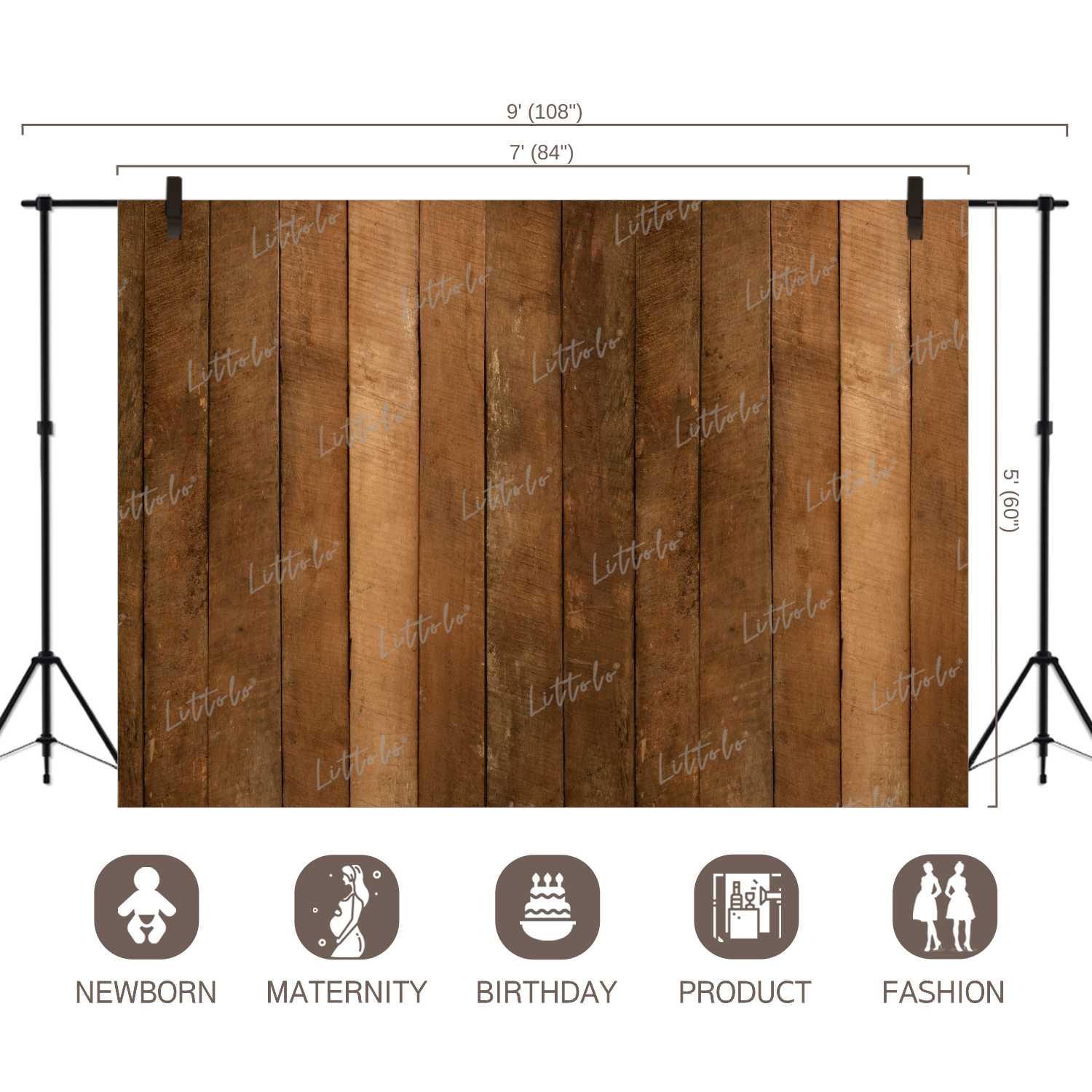 LB0065 Natural Wood Planks Backdrop