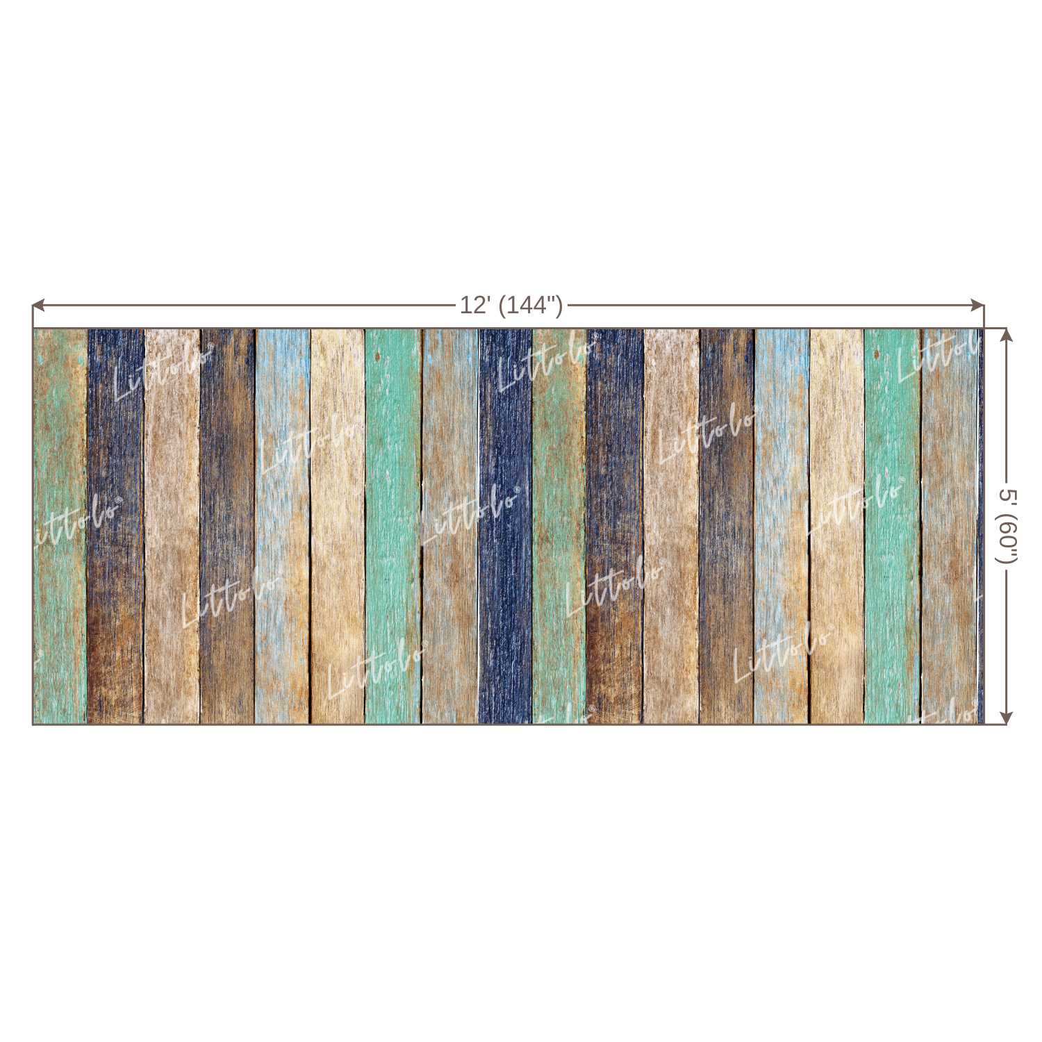 LB0080 Colourful Planks Backdrop