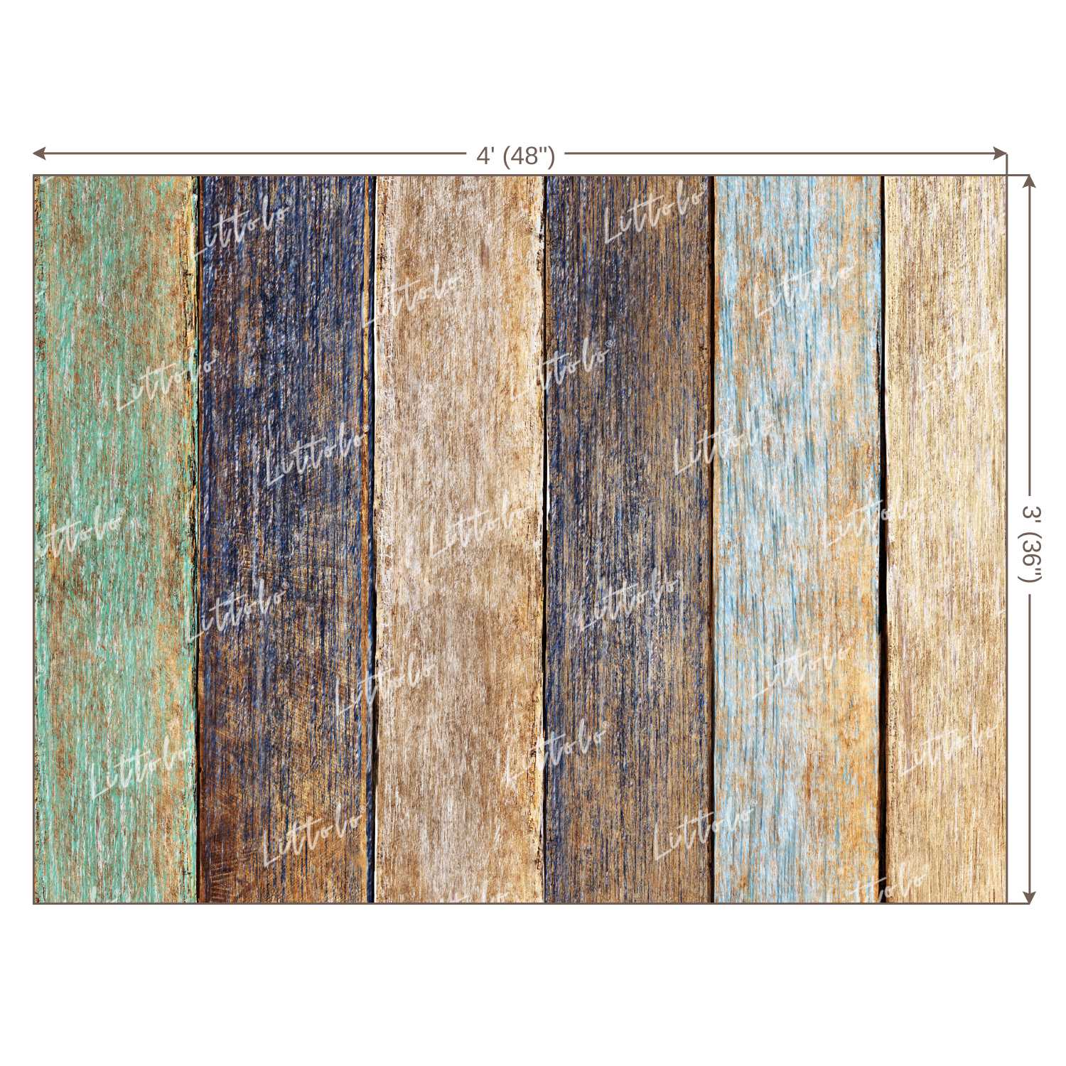 LB0080 Colourful Planks Backdrop