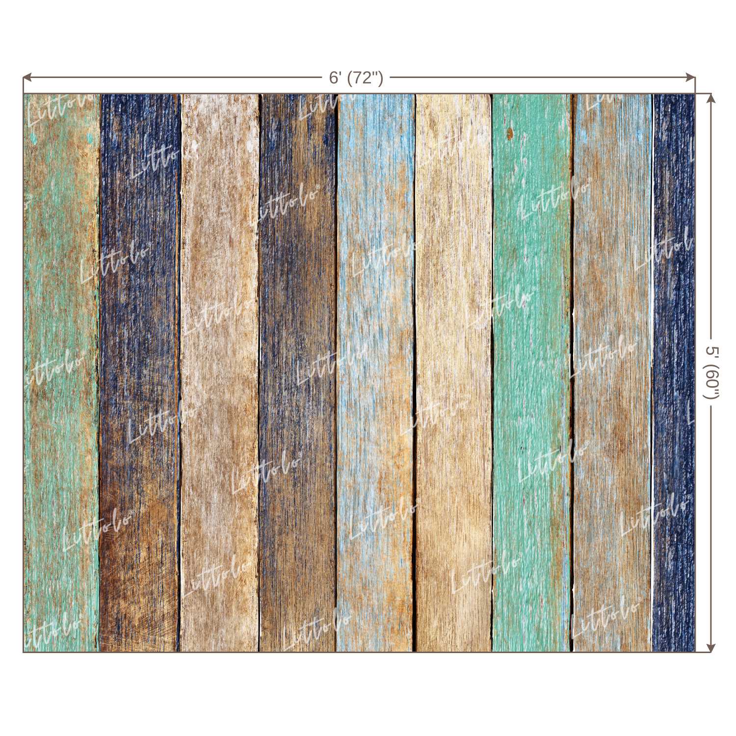 LB0080 Colourful Planks Backdrop