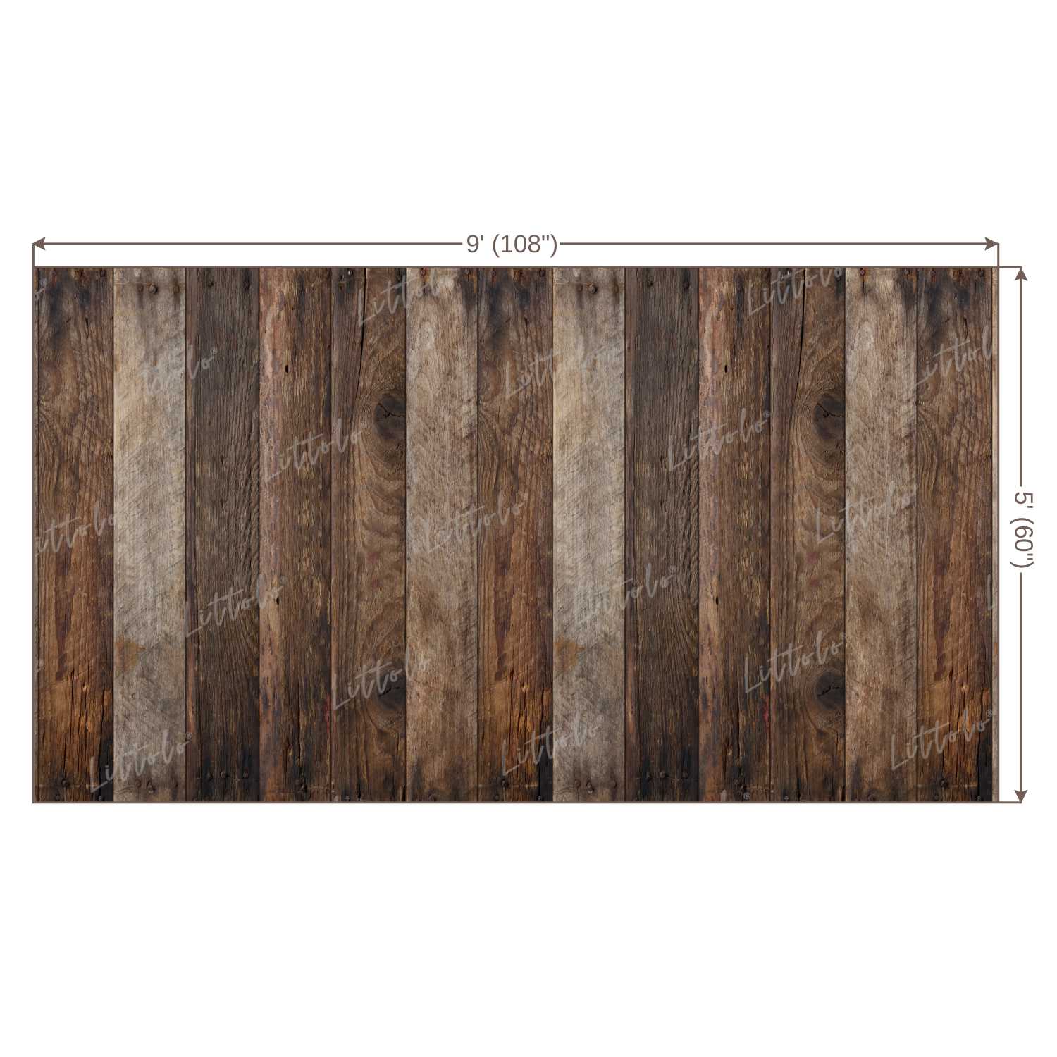 LB0083 Brown Mix Shades Planks Backdrop