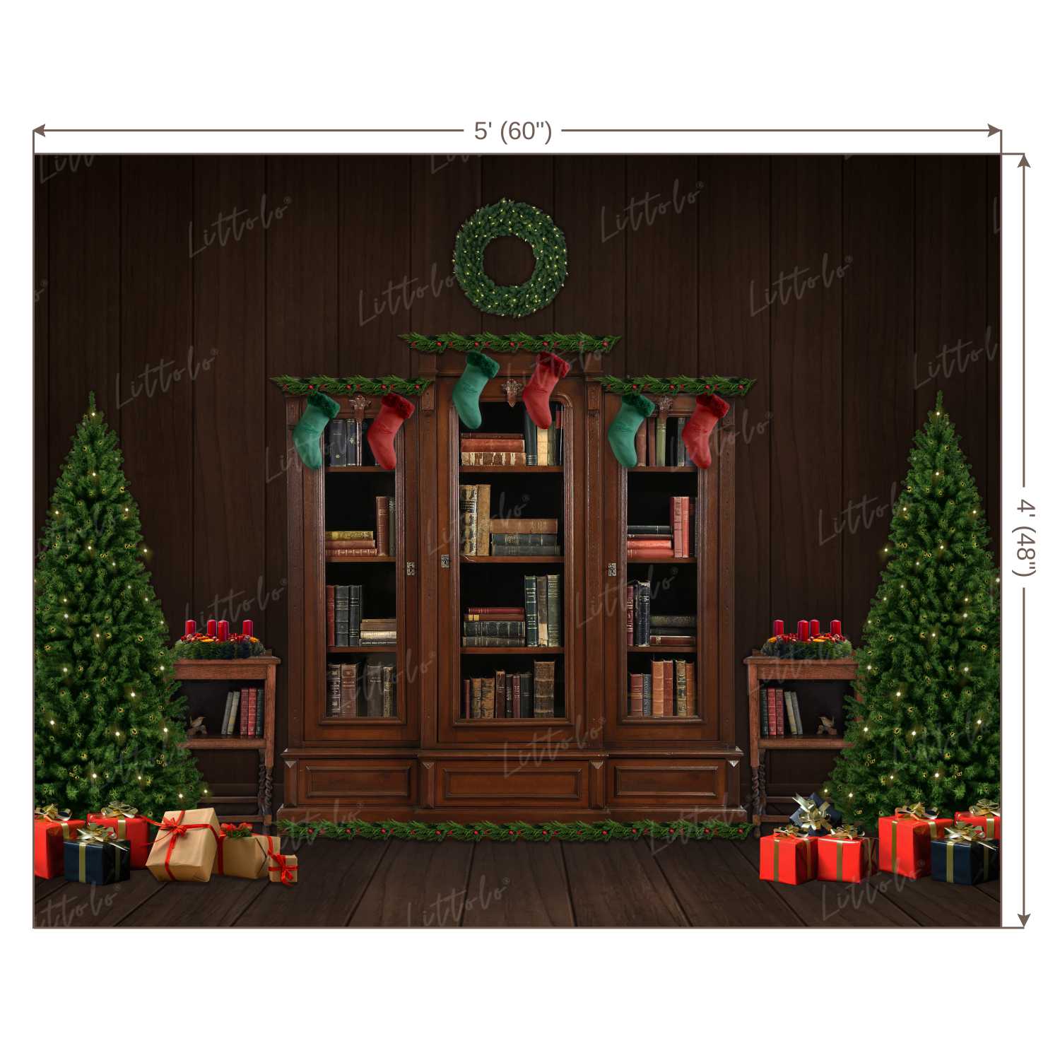 LB0097 Christmas Living Room Theme Backdrop