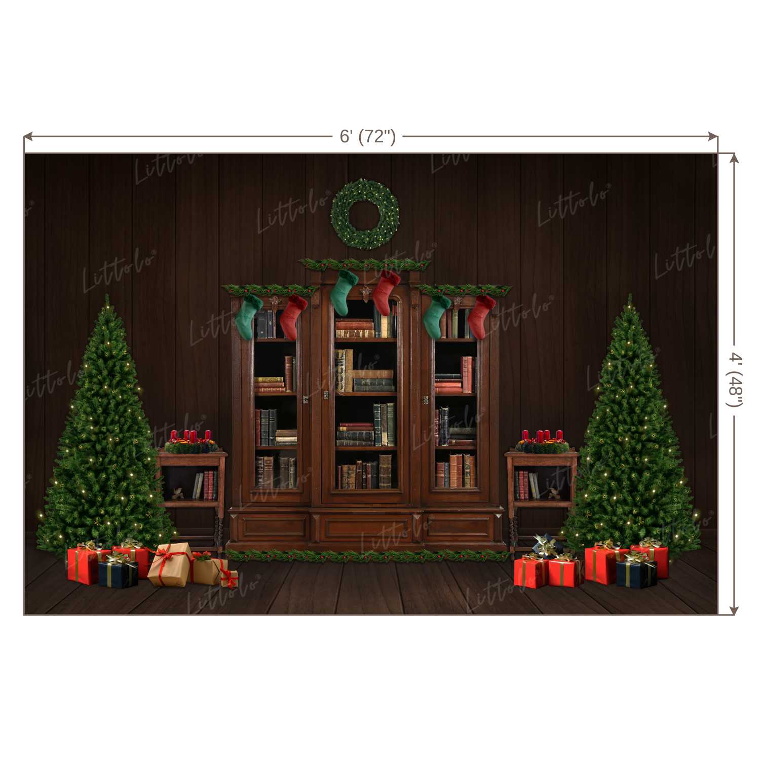 LB0097 Christmas Living Room Theme Backdrop