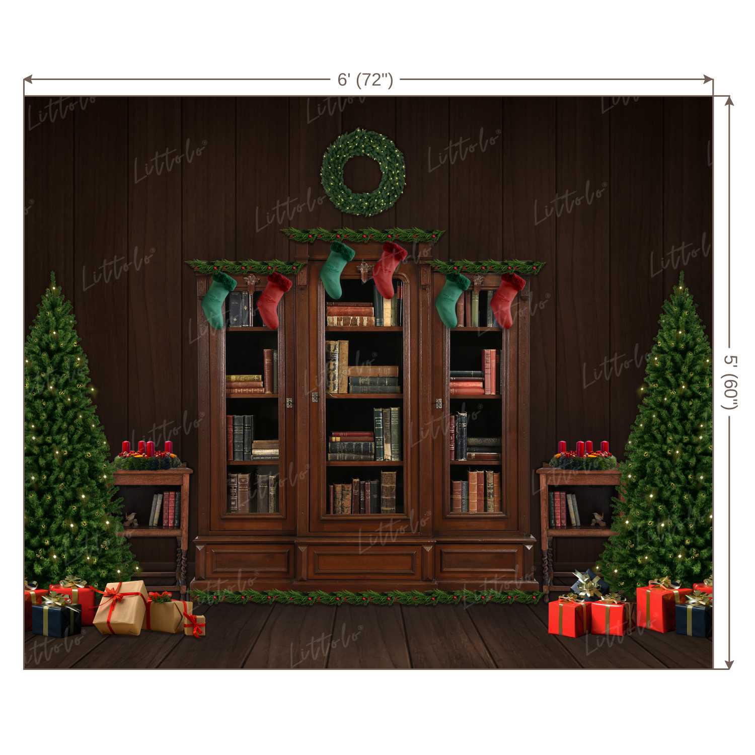 LB0097 Christmas Living Room Theme Backdrop