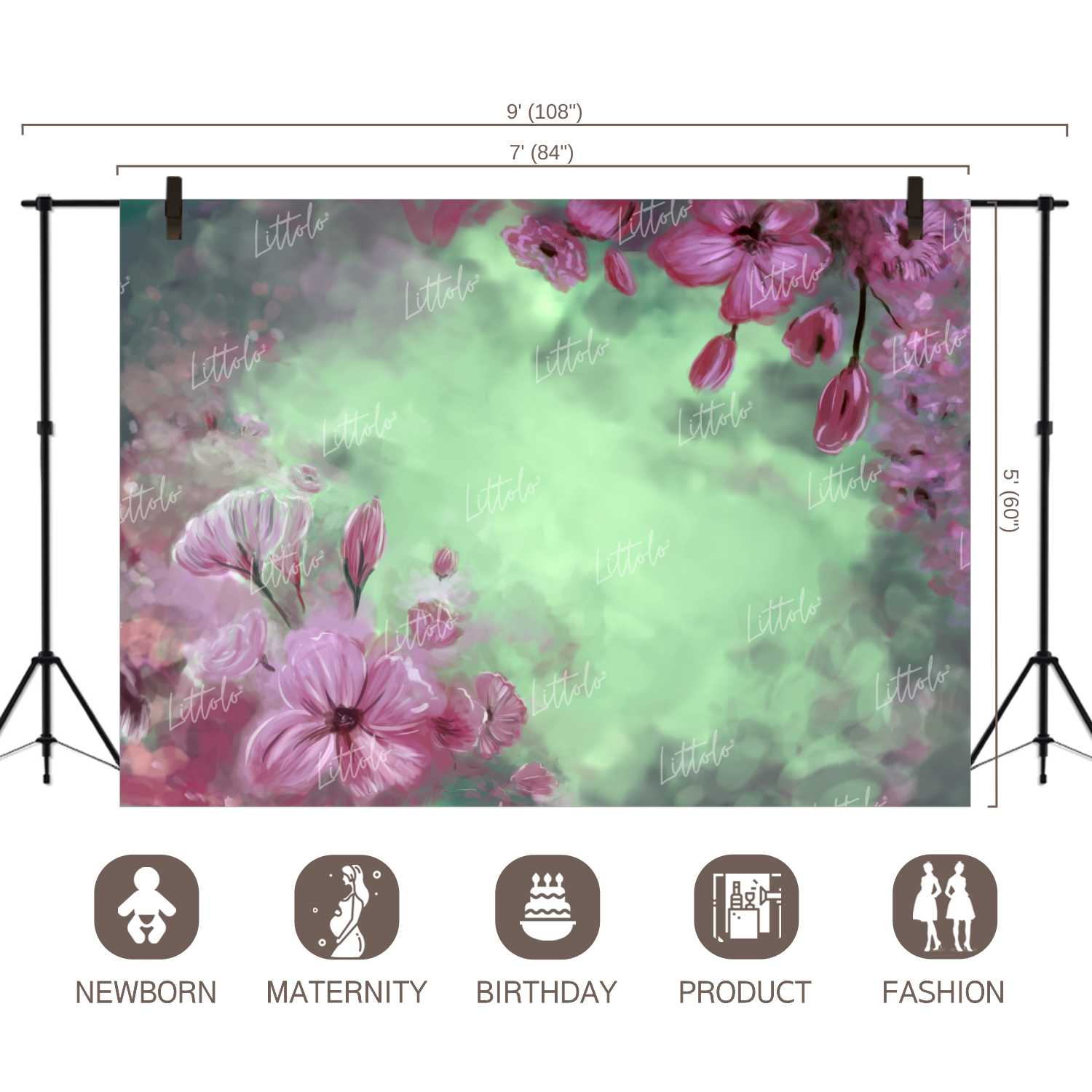 LB0098 Floral and Fine Arts Backdrop