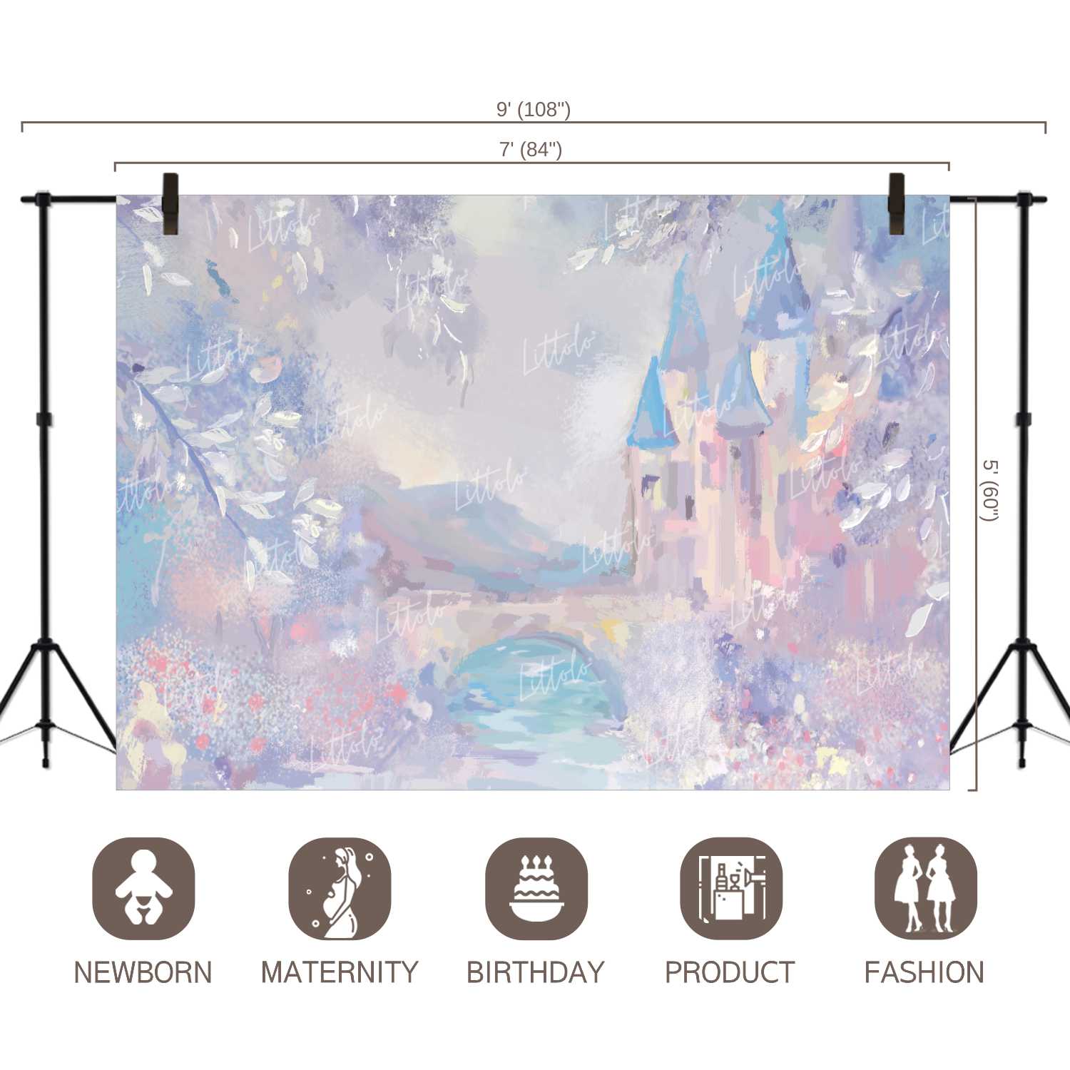 LB0102 Dreamland Castle Theme Backdrop