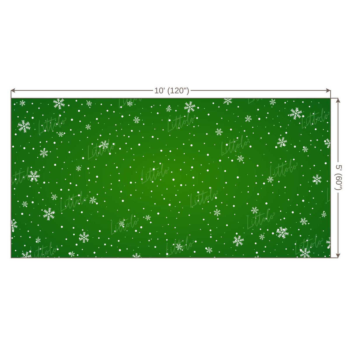 LB0107 Christmas Snow Flakes | Green Festivals and Seasons Backdrop
