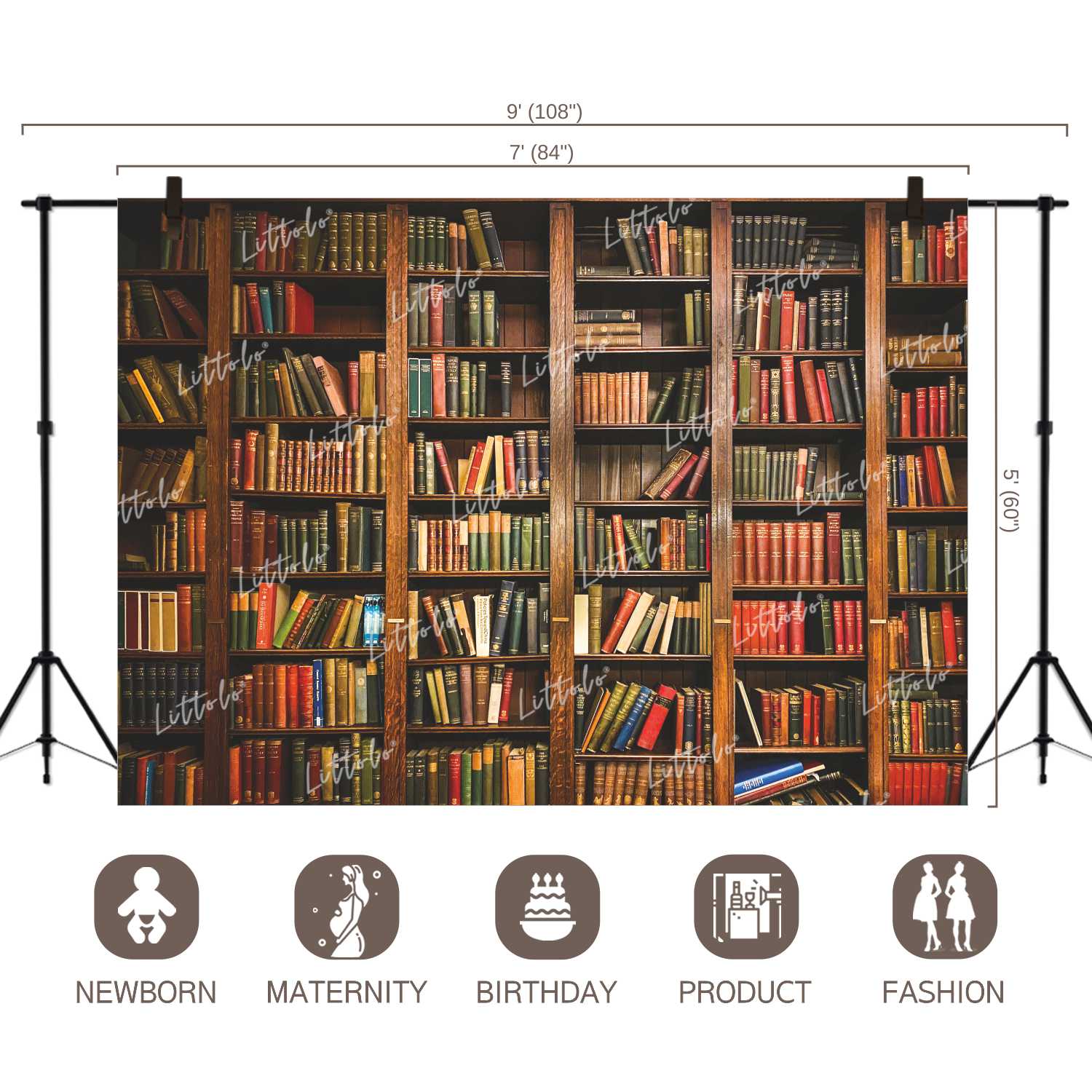 LB0137 Library Style 1 Theme Backdrop