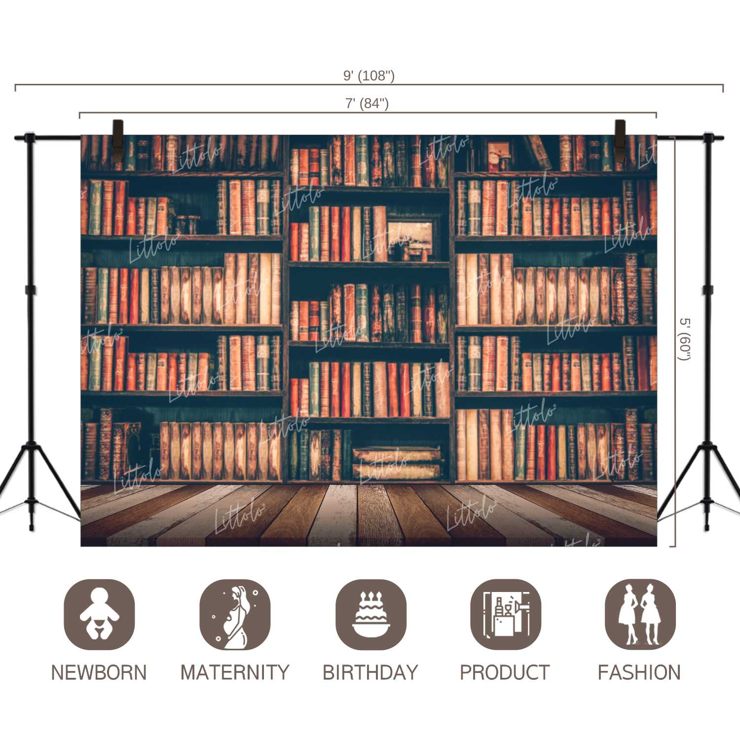 LB0143 Library Style 2 Theme Backdrop