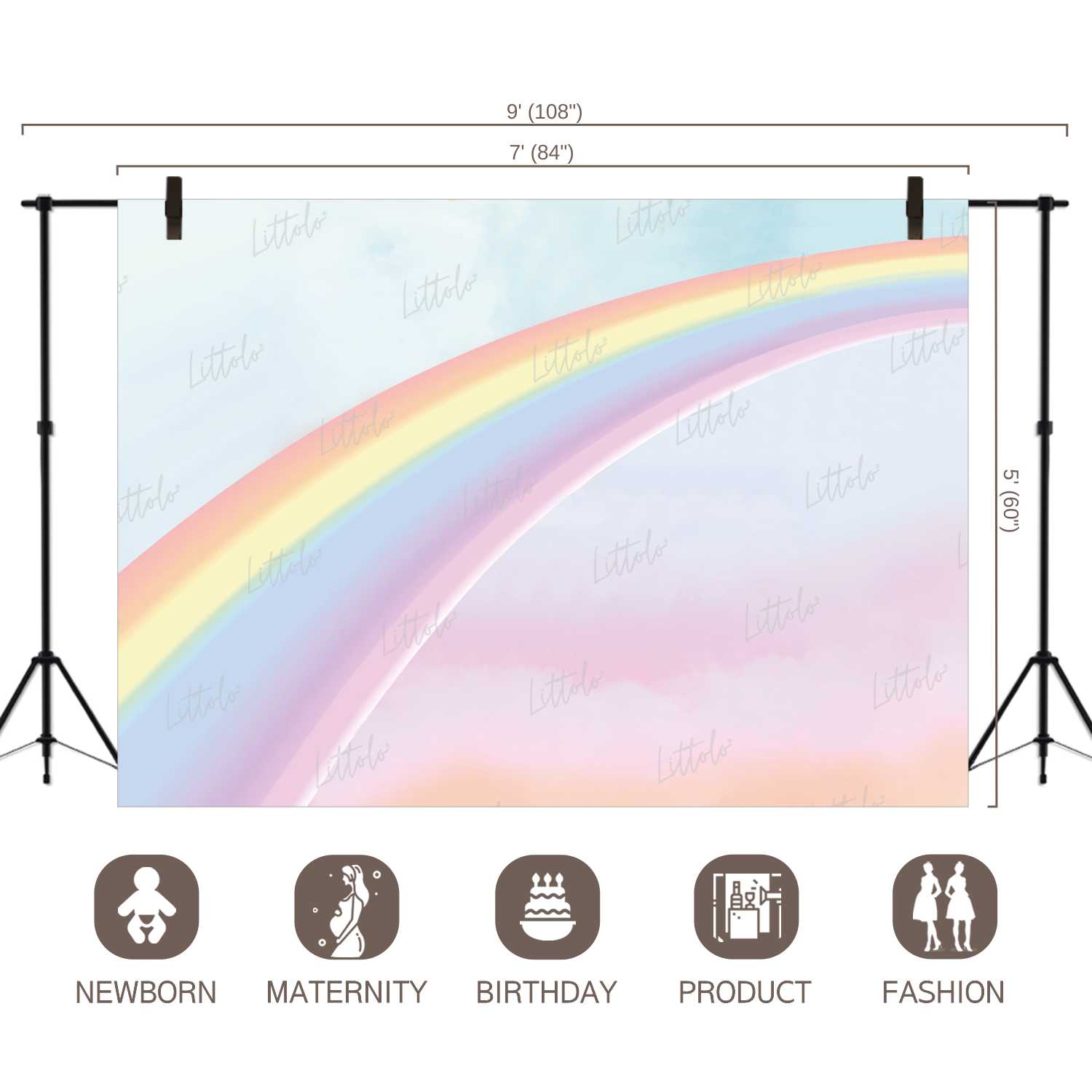 LB0144 Half Rainbow Theme Backdrop | RTS