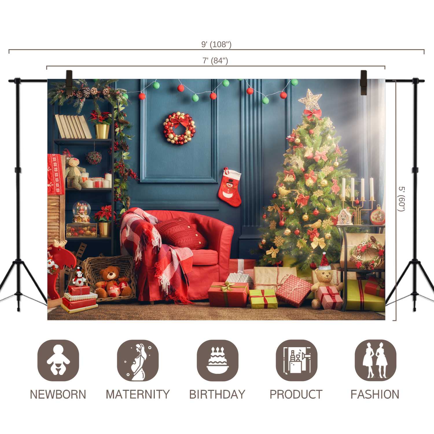 LB0153 Christmas Gifts Festivals and Seasons Backdrop