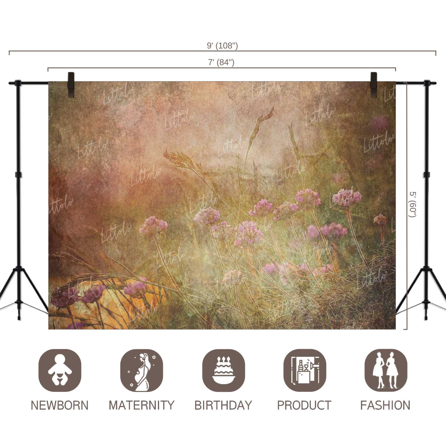 LB0157 Floral and Fine Arts Backdrop