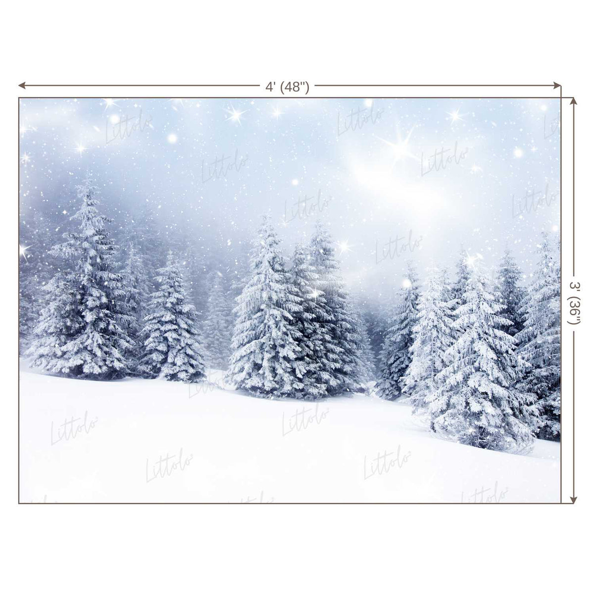 LB0163 Snow Mountain Christmas Trees Theme Backdrop