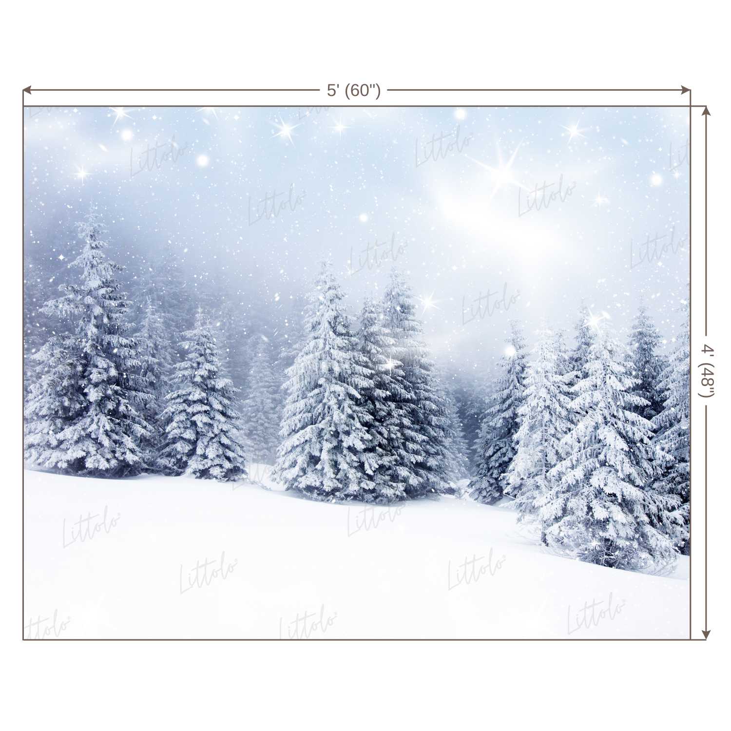 LB0163 Snow Mountain Christmas Trees Theme Backdrop