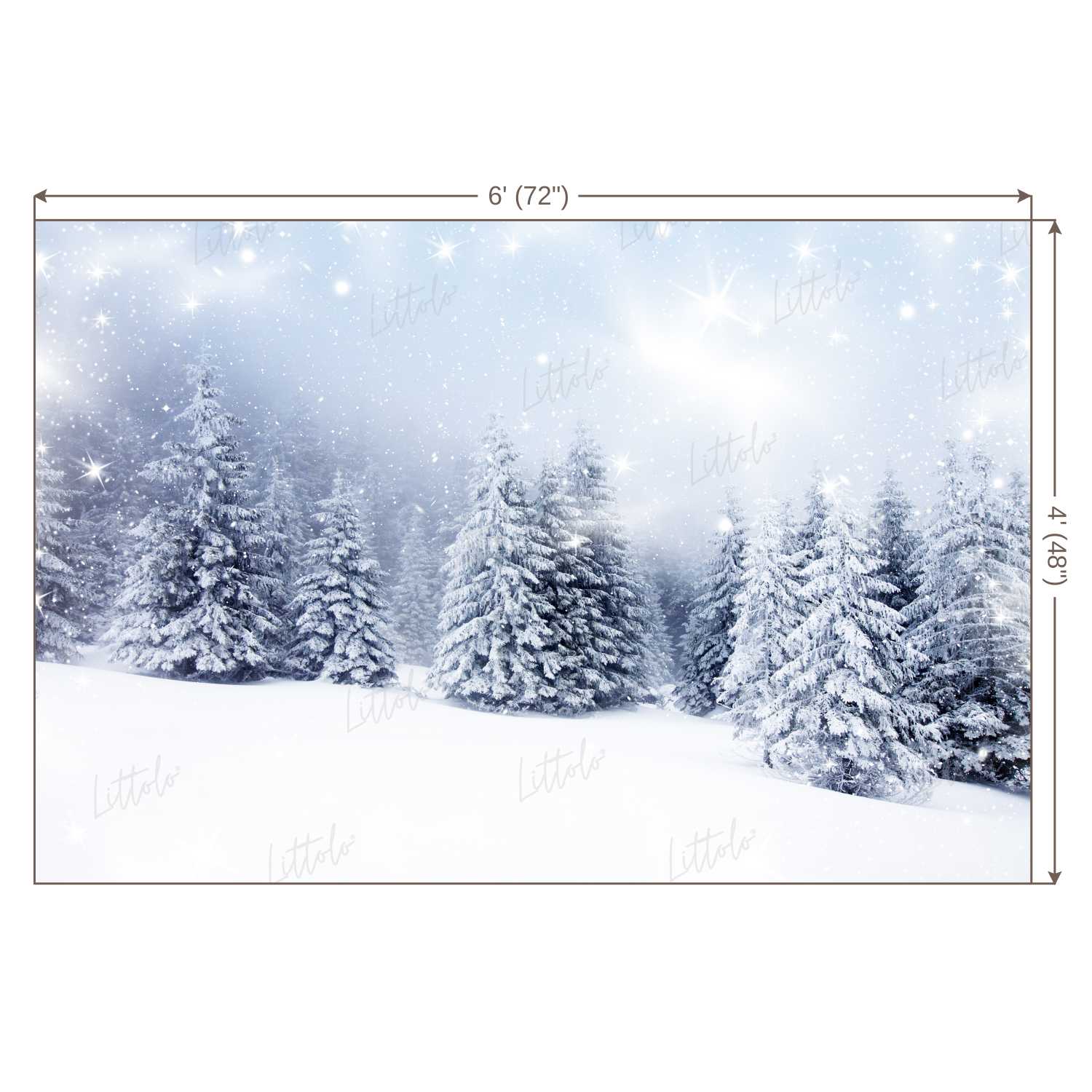 LB0163 Snow Mountain Christmas Trees Theme Backdrop