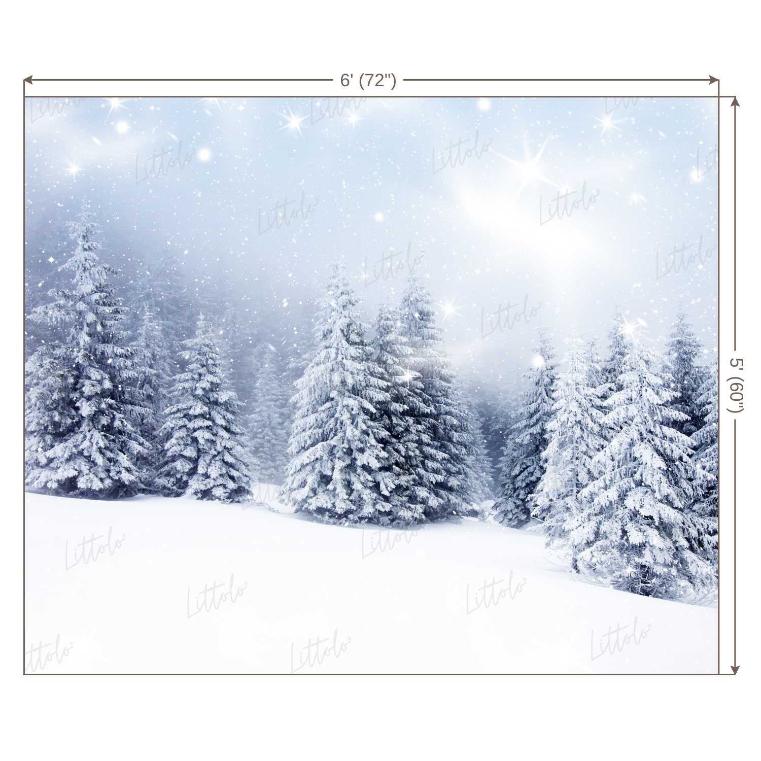 LB0163 Snow Mountain Christmas Trees Theme Backdrop