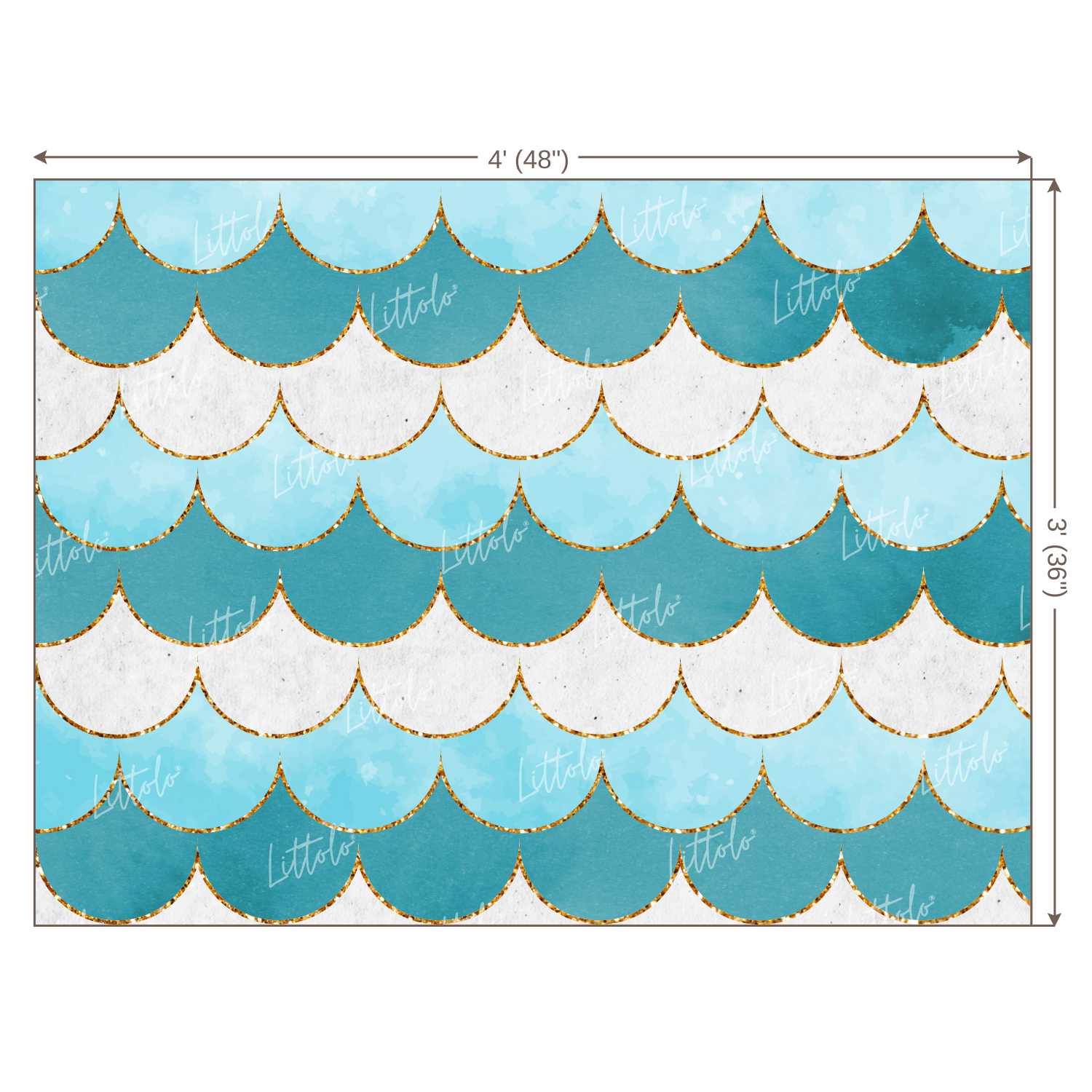 LB0166 Mermaid Fins Theme Backdrop