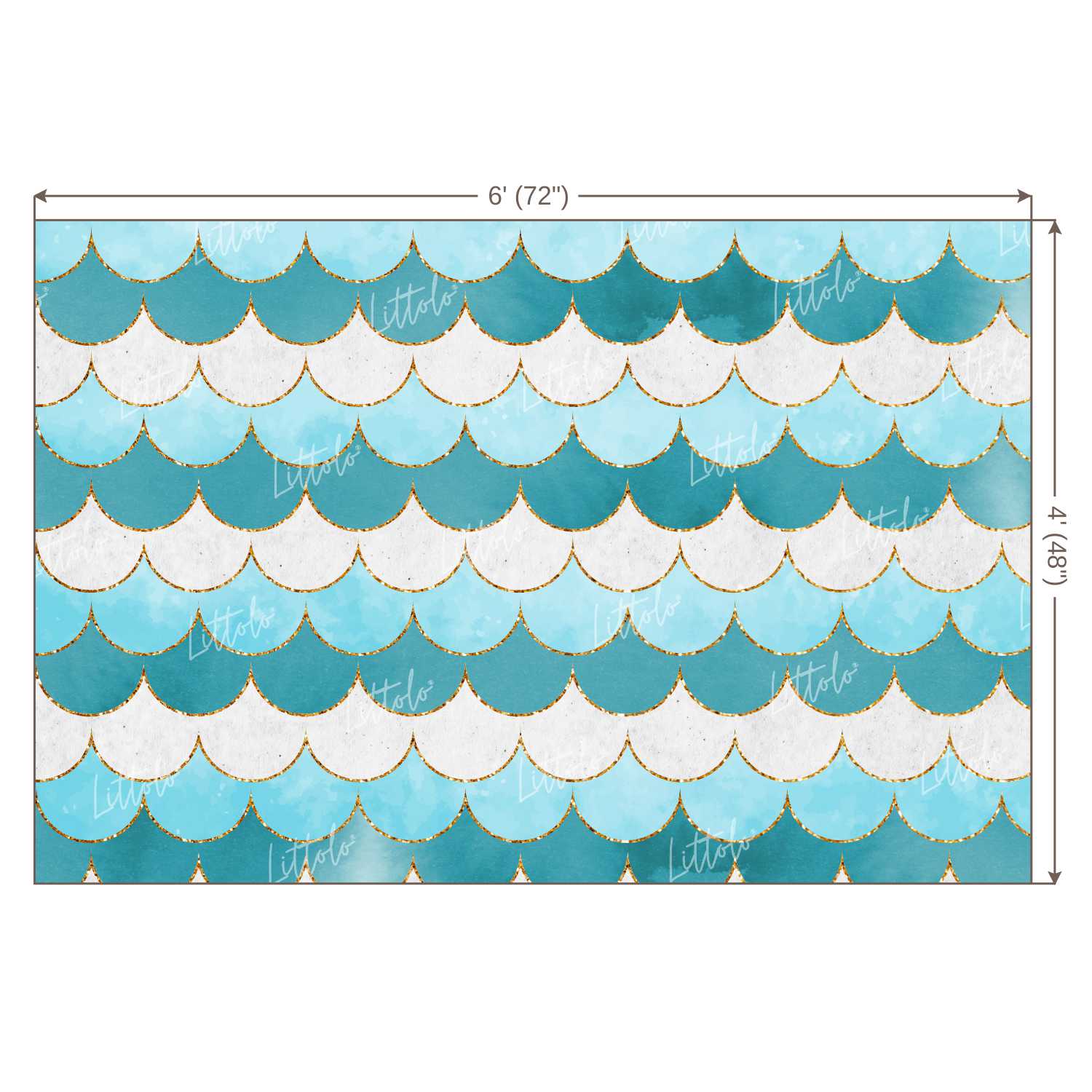 LB0166 Mermaid Fins Theme Backdrop