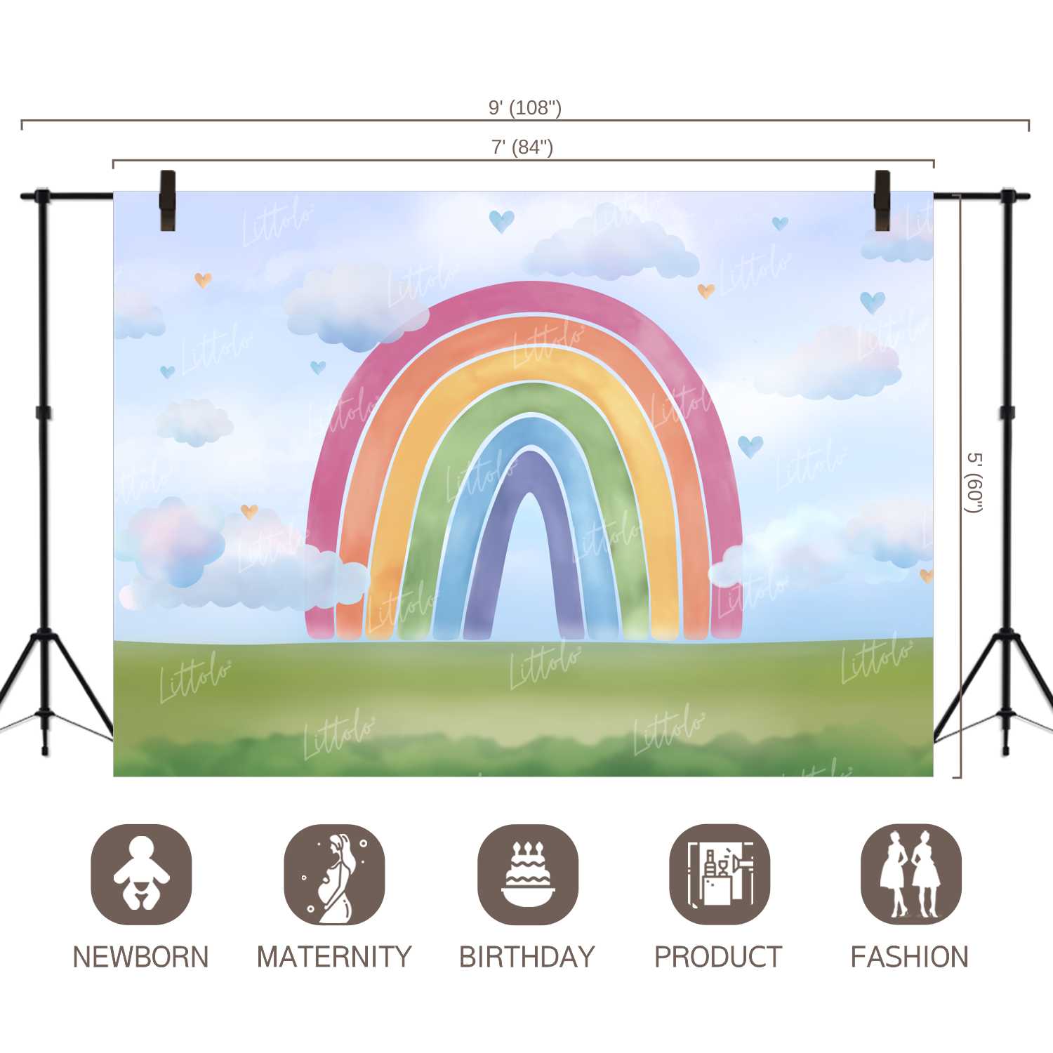 LB0170 Rainbow Theme Backdrop