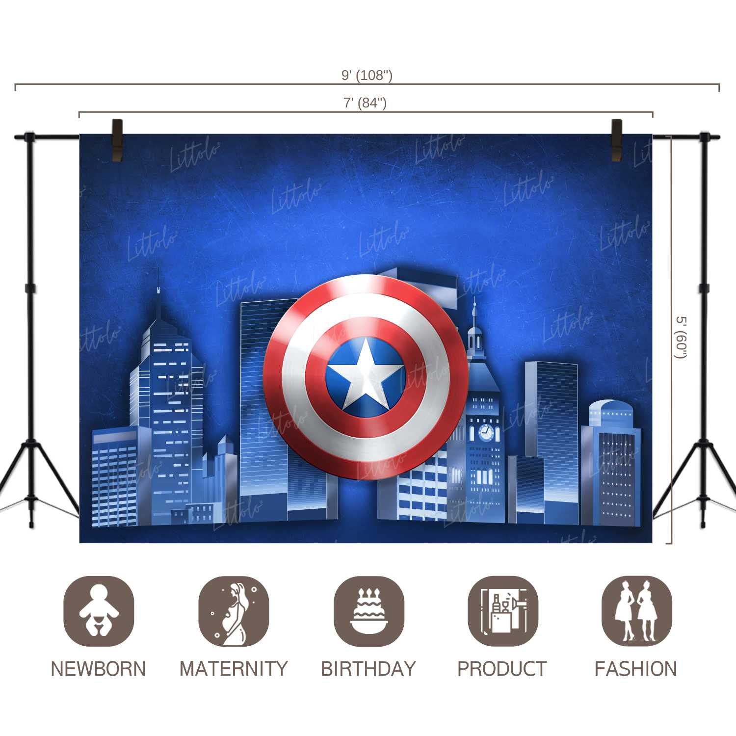 LB0176 Super Hero Shield Theme Backdrop