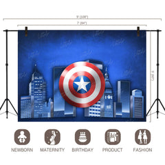 LB0176 Super Hero Shield Theme Backdrop