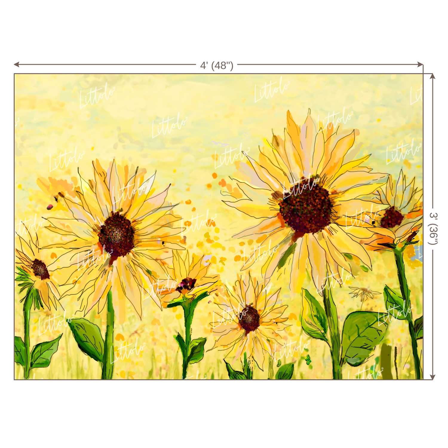 LB0183 Sunflowers Floral and Fine Arts Backdrop