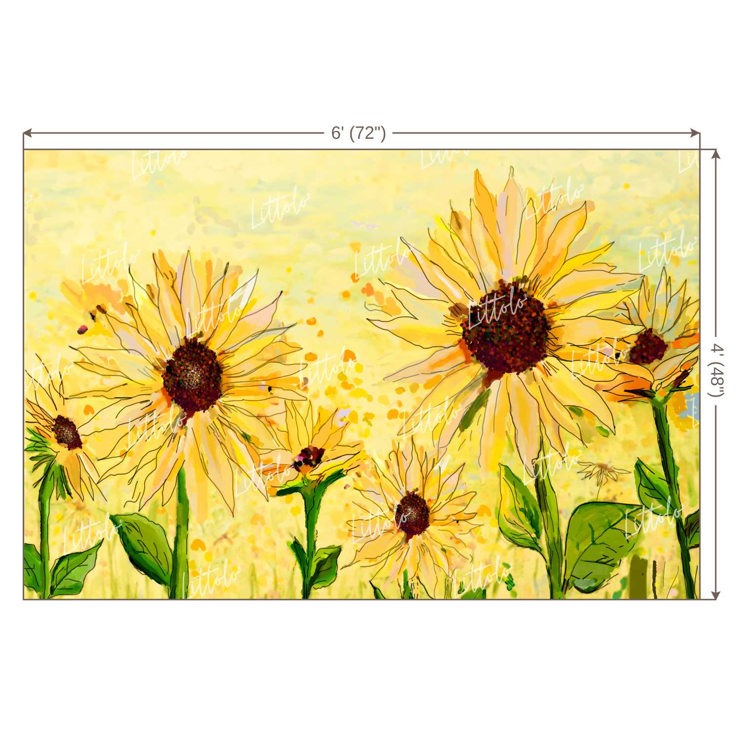 LB0183 Sunflowers Floral and Fine Arts Backdrop