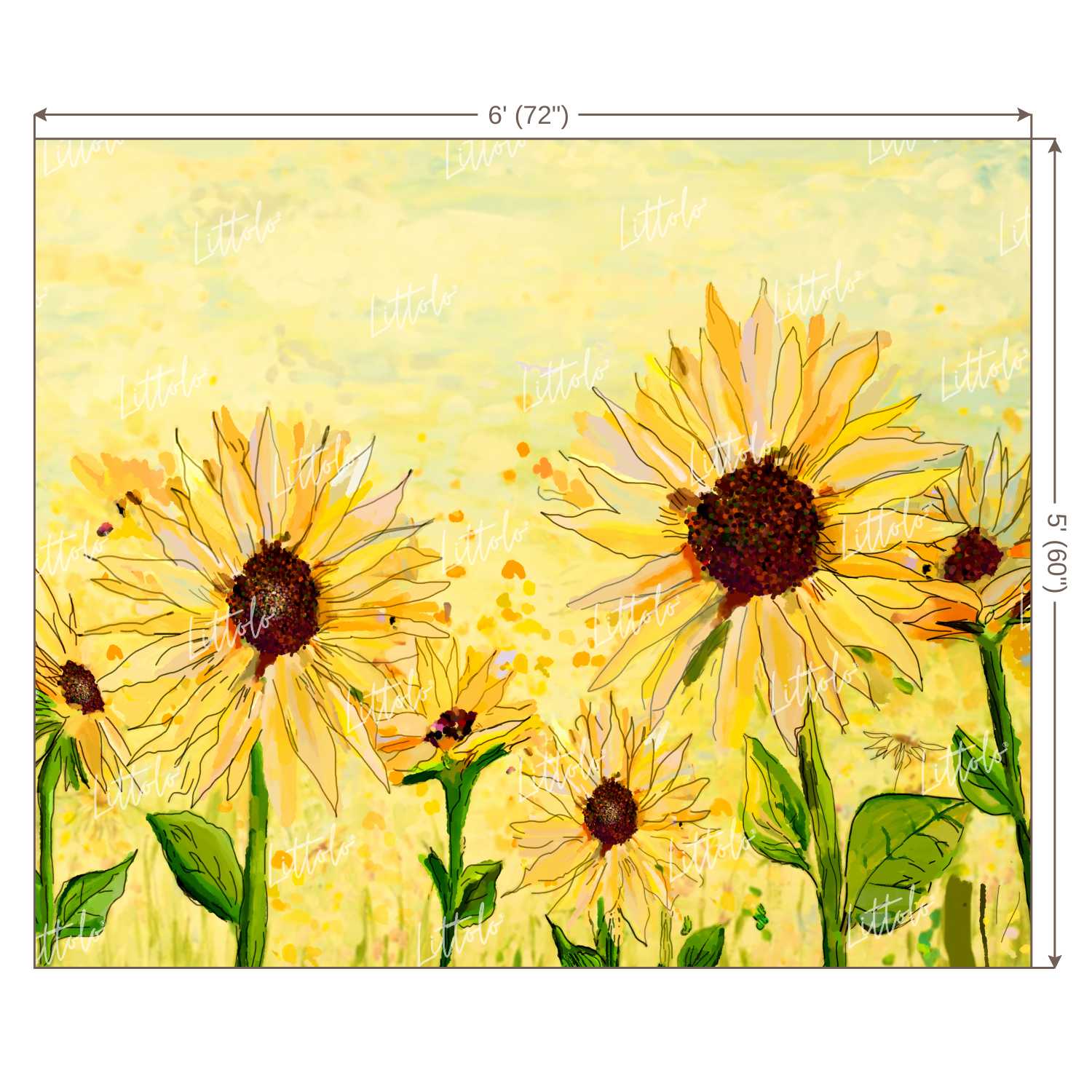 LB0183 Sunflowers Floral and Fine Arts Backdrop