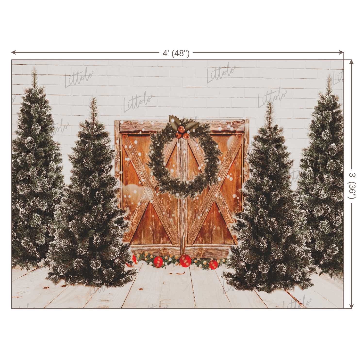 LB0184 Christmas Trees Festivals and Seasons Backdrop