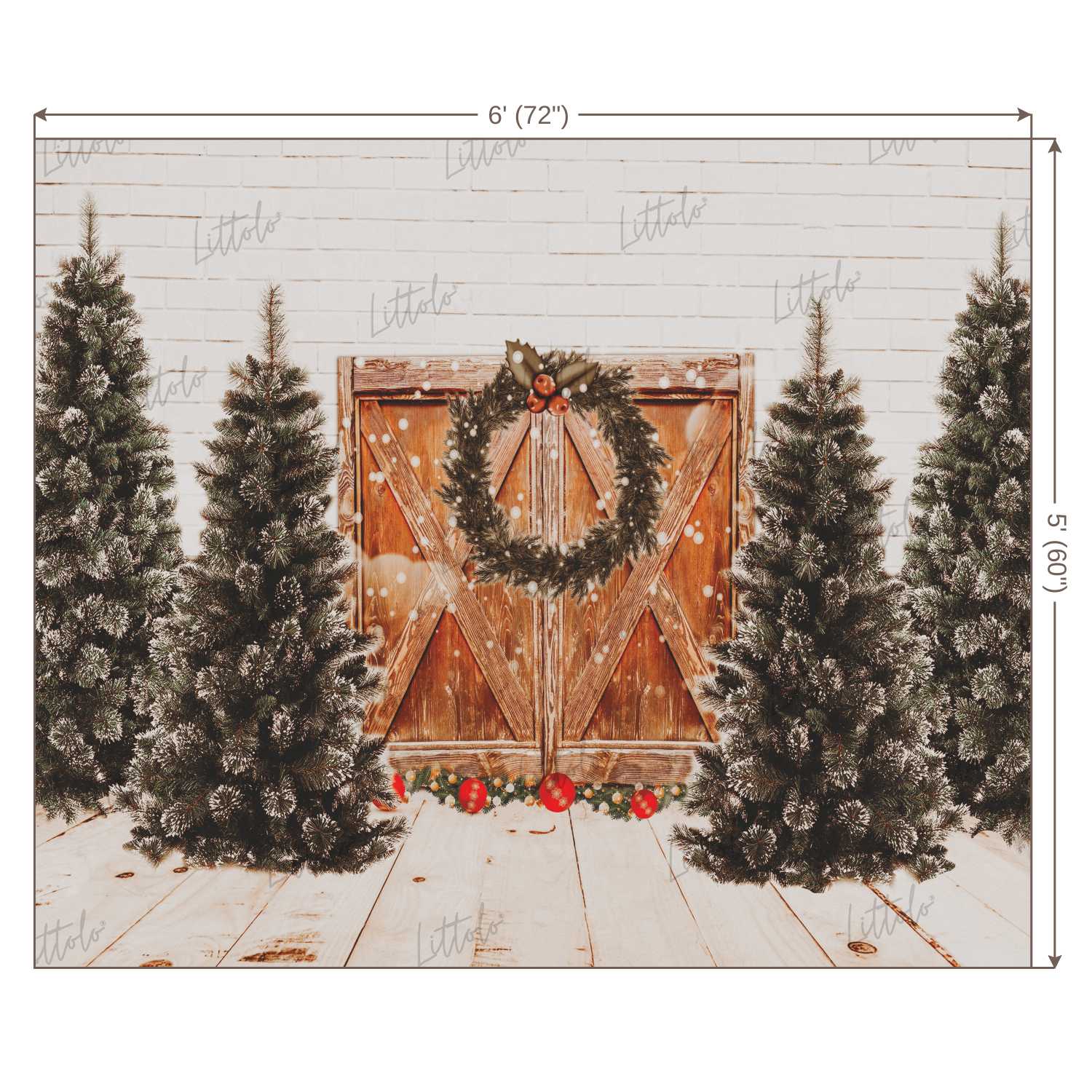 LB0184 Christmas Trees Festivals and Seasons Backdrop