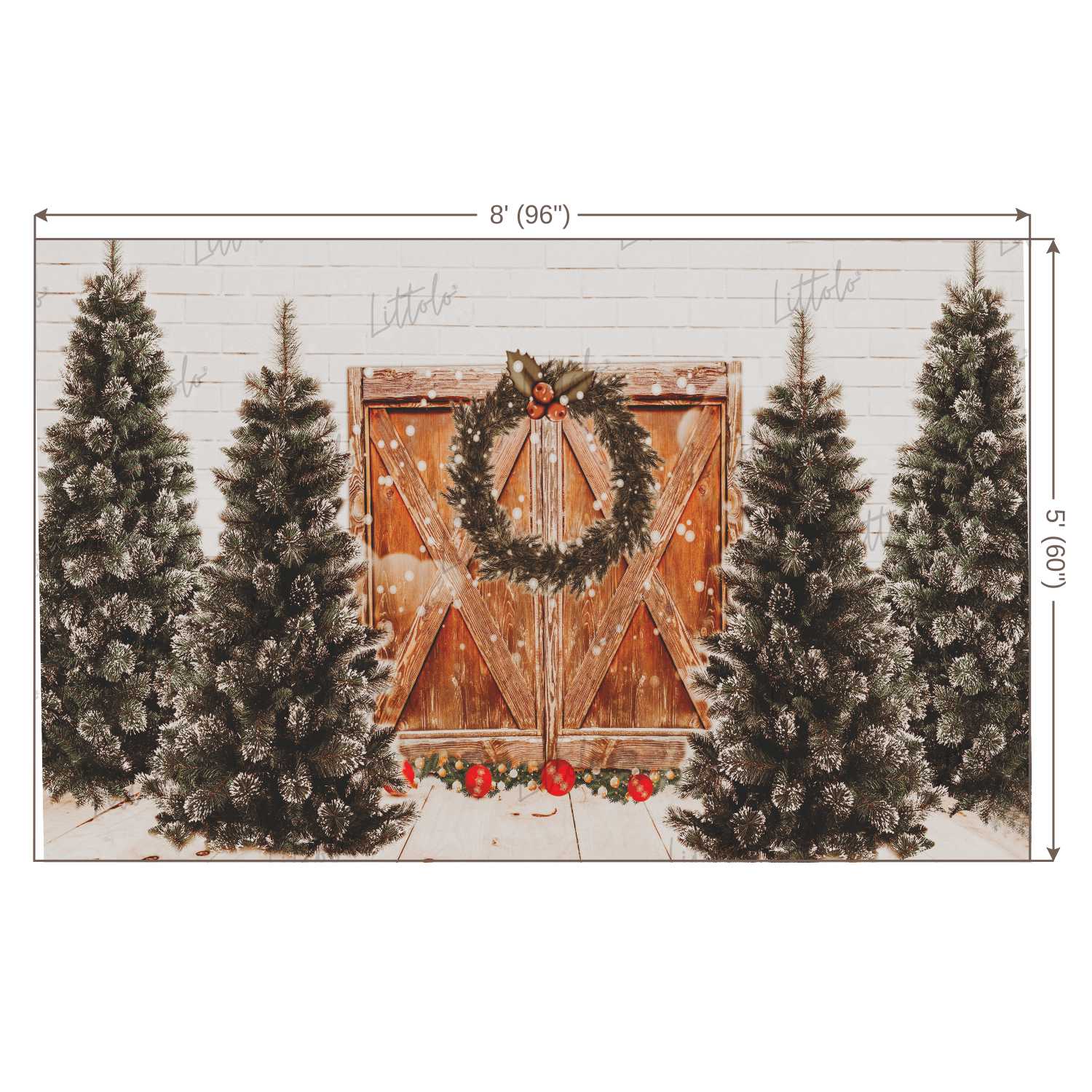 LB0184 Christmas Trees Festivals and Seasons Backdrop