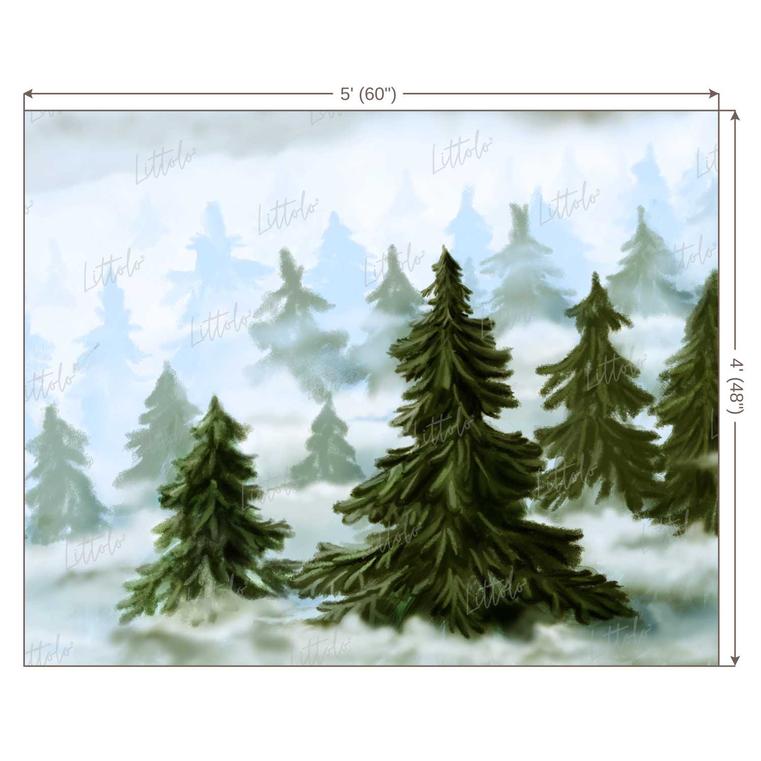 LB0188 Winter Mountain Trees Theme Backdrop