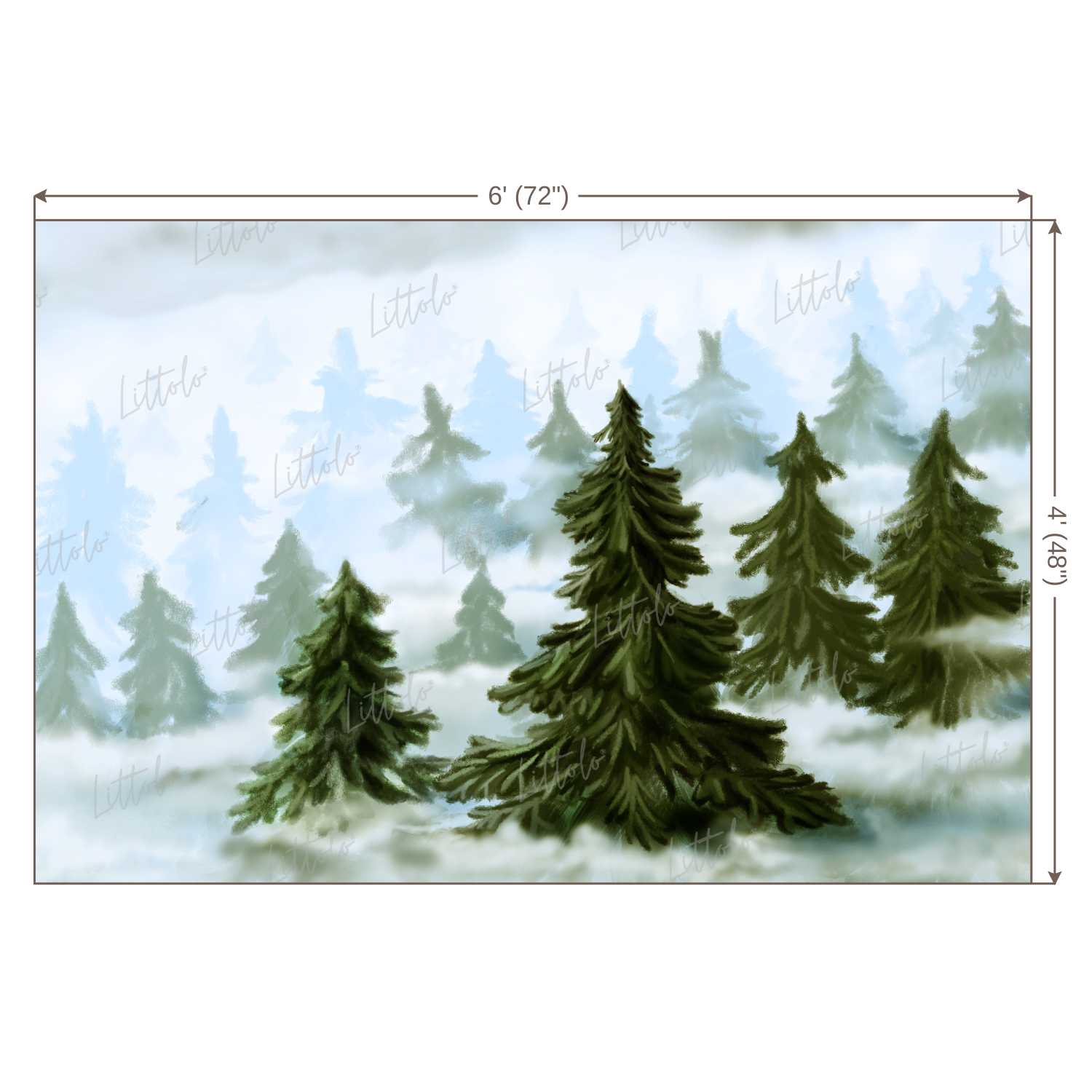 LB0188 Winter Mountain Trees Theme Backdrop