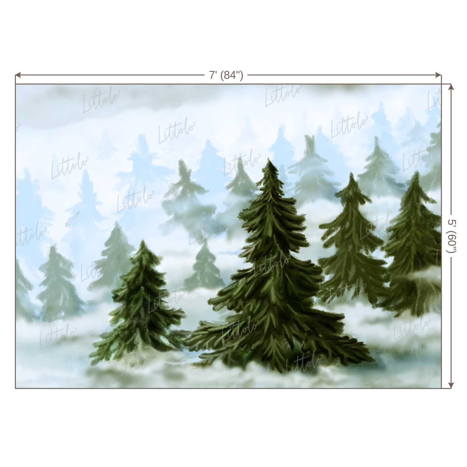 LB0188 Winter Mountain Trees Theme Backdrop