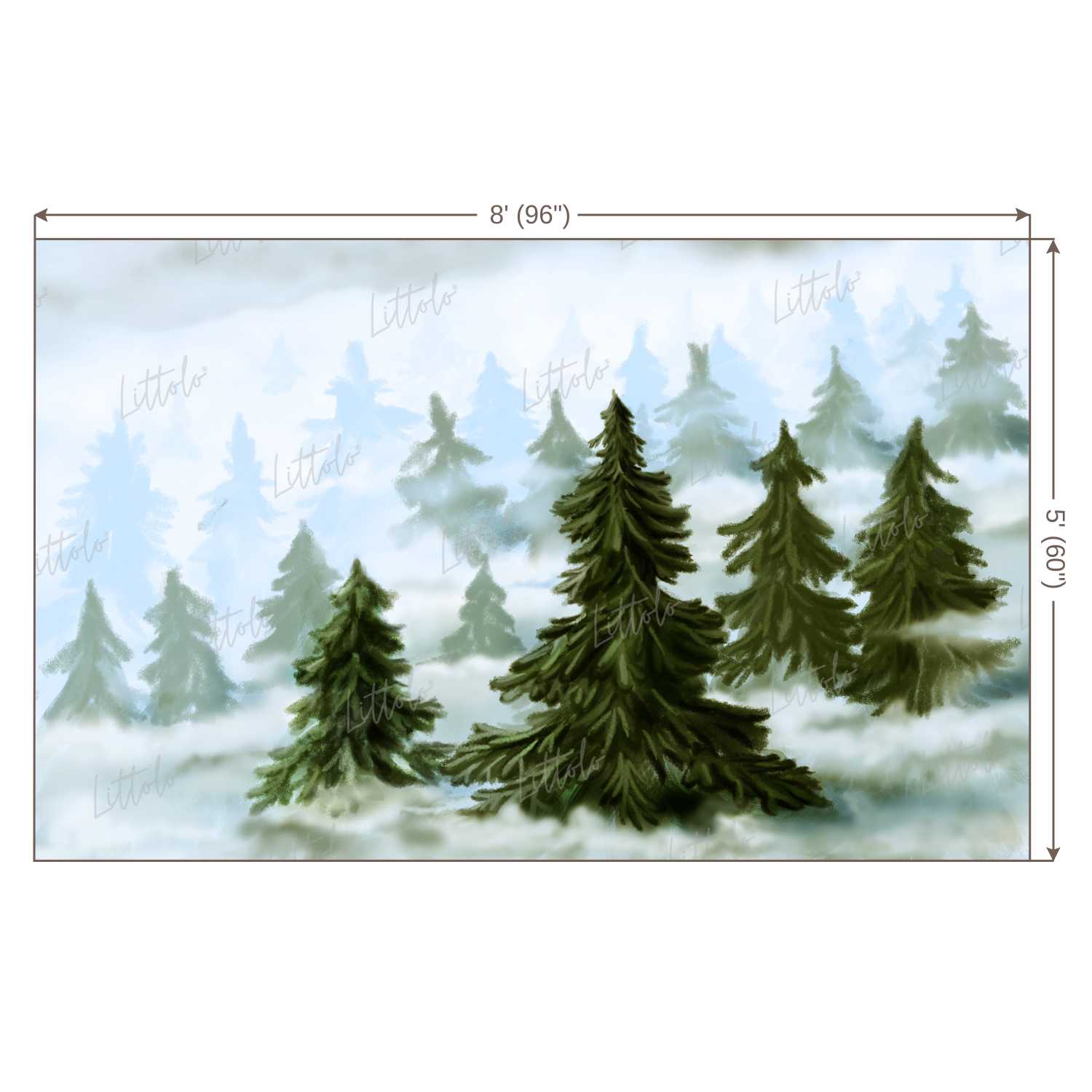 LB0188 Winter Mountain Trees Theme Backdrop