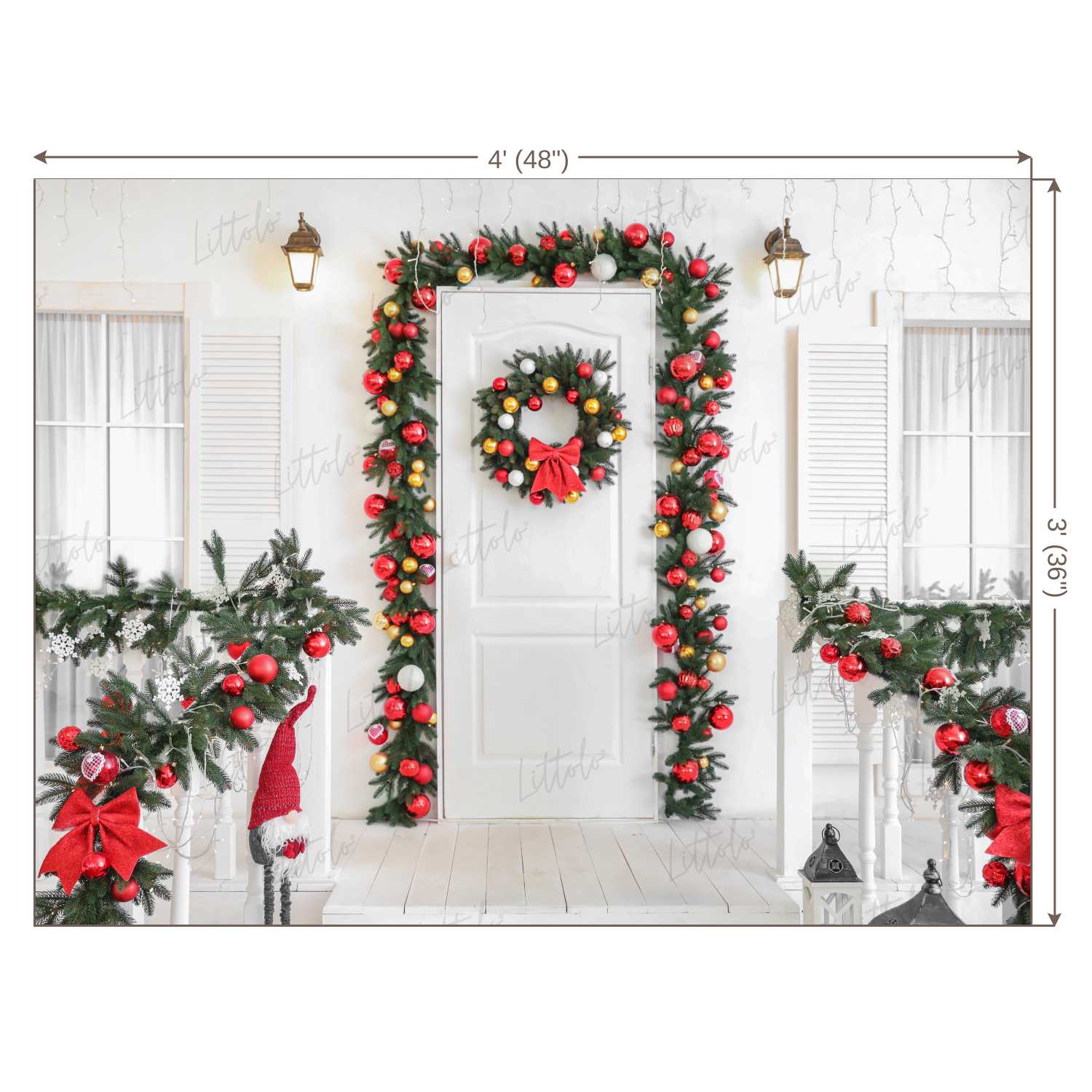 LB0190 Christmas Doorway Festivals and Seasons Backdrop