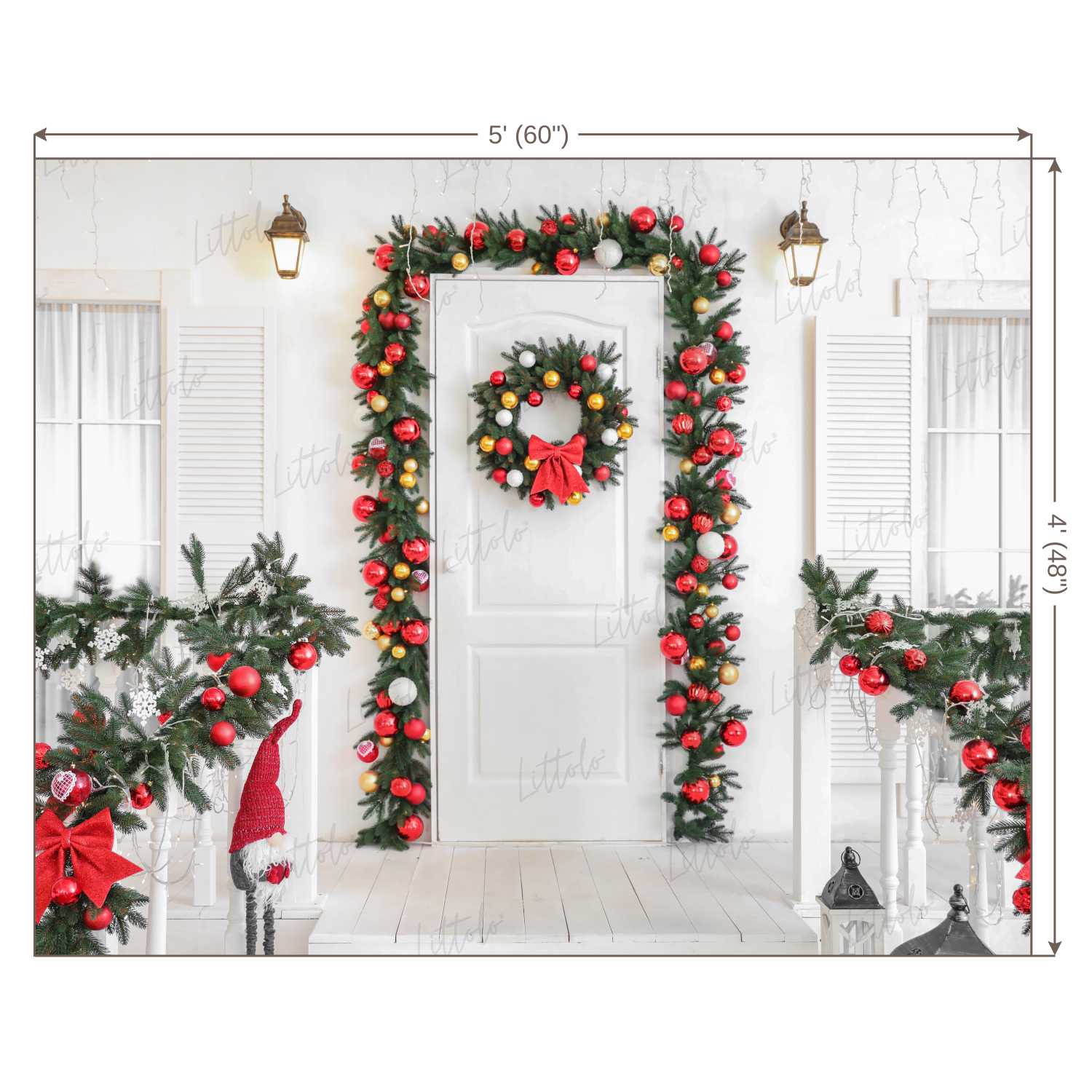 LB0190 Christmas Doorway Festivals and Seasons Backdrop