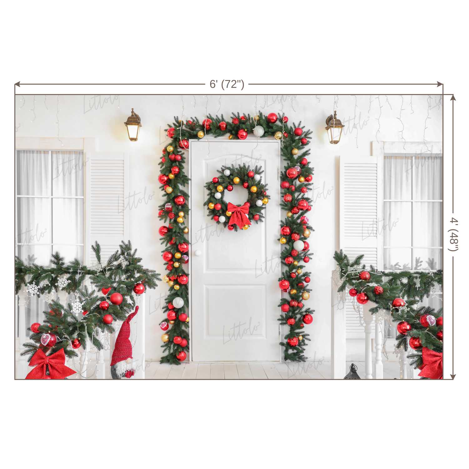 LB0190 Christmas Doorway Festivals and Seasons Backdrop