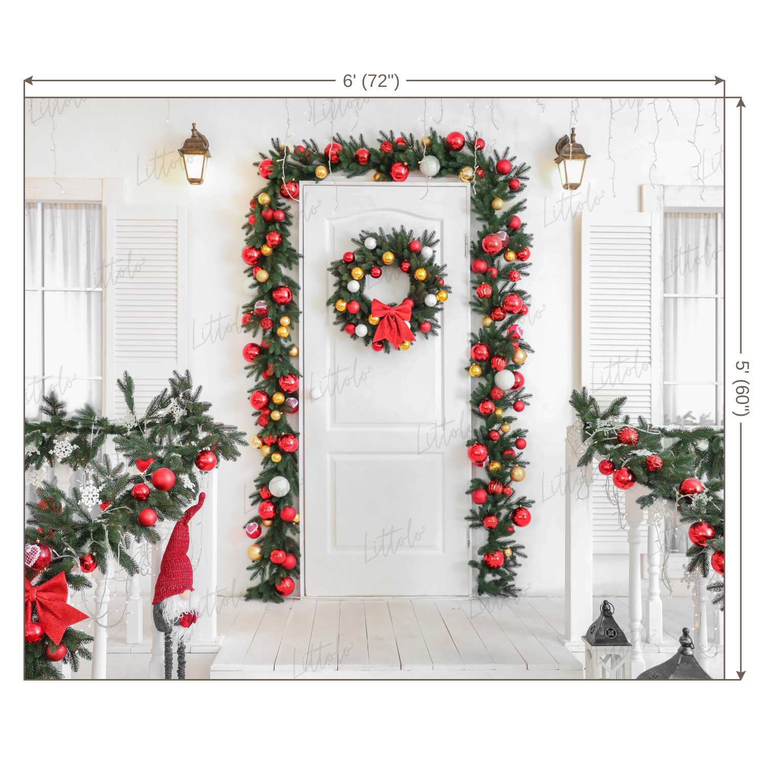 LB0190 Christmas Doorway Festivals and Seasons Backdrop