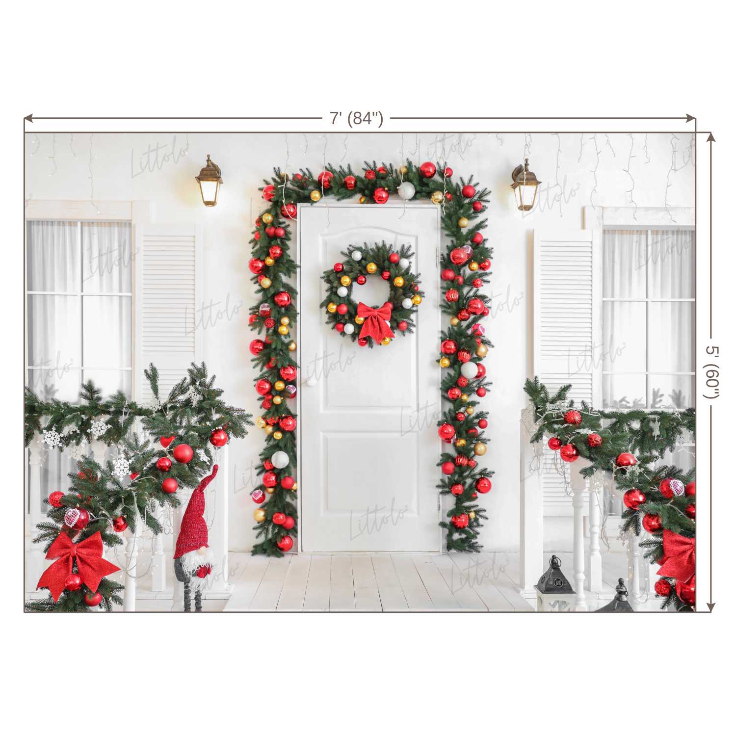 LB0190 Christmas Doorway Festivals and Seasons Backdrop